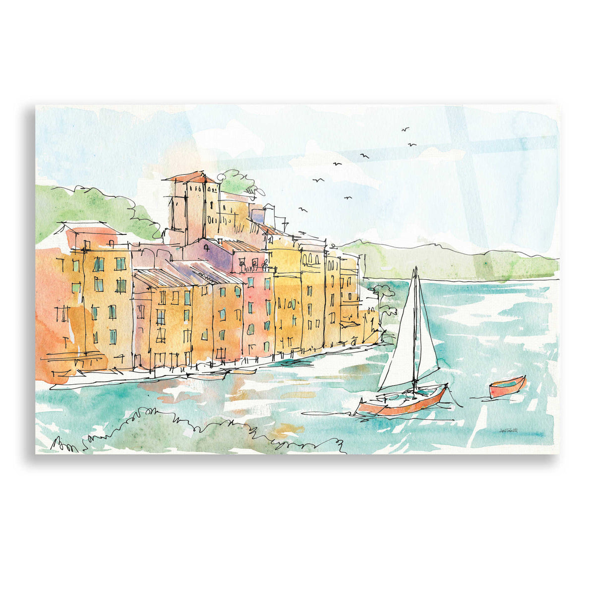 Epic Art 'Portofino II' by Ann Tavoletti, Acrylic Glass Wall Art
