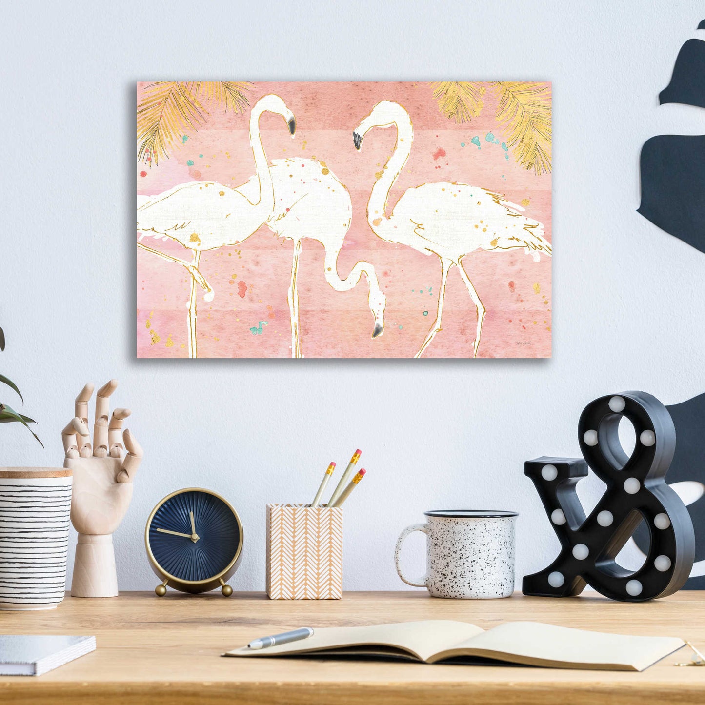 Epic Art 'Flamingo Fever IV' by Ann Tavoletti, Acrylic Glass Wall Art,16x12