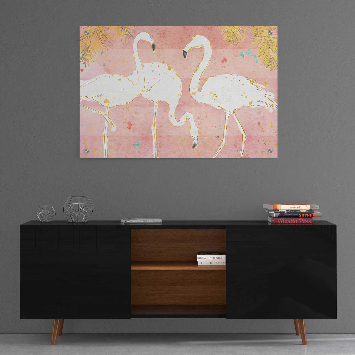 Epic Art 'Flamingo Fever IV' by Ann Tavoletti, Acrylic Glass Wall Art,36x24