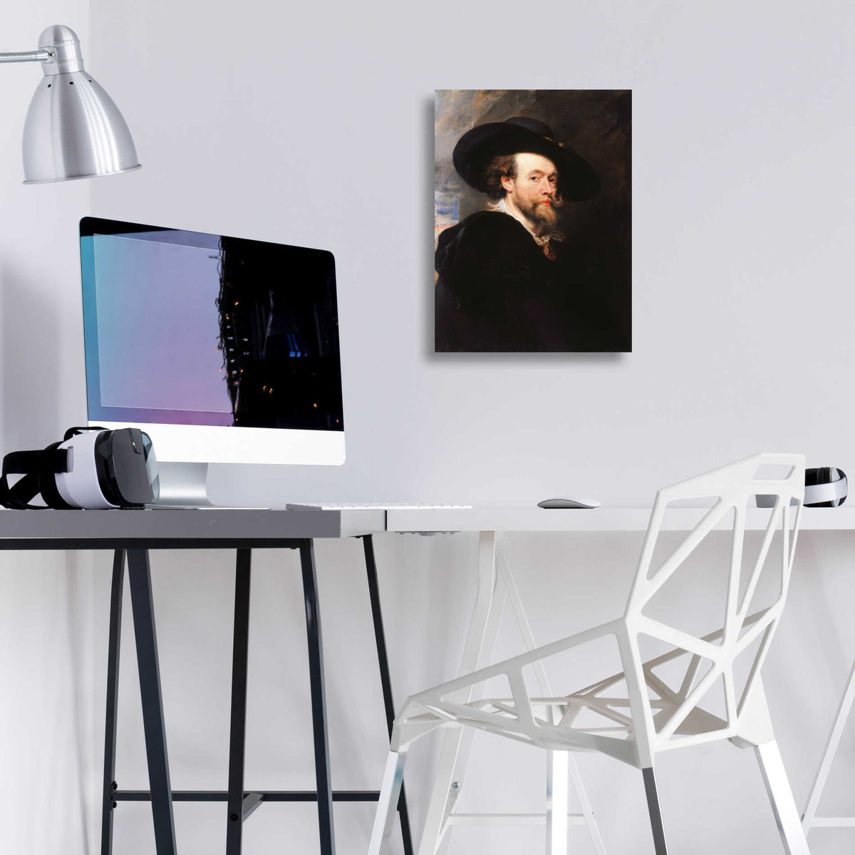Epic Art 'Self Portrait' by Peter Paul Rubens, Acrylic Glass Wall Art,12x16