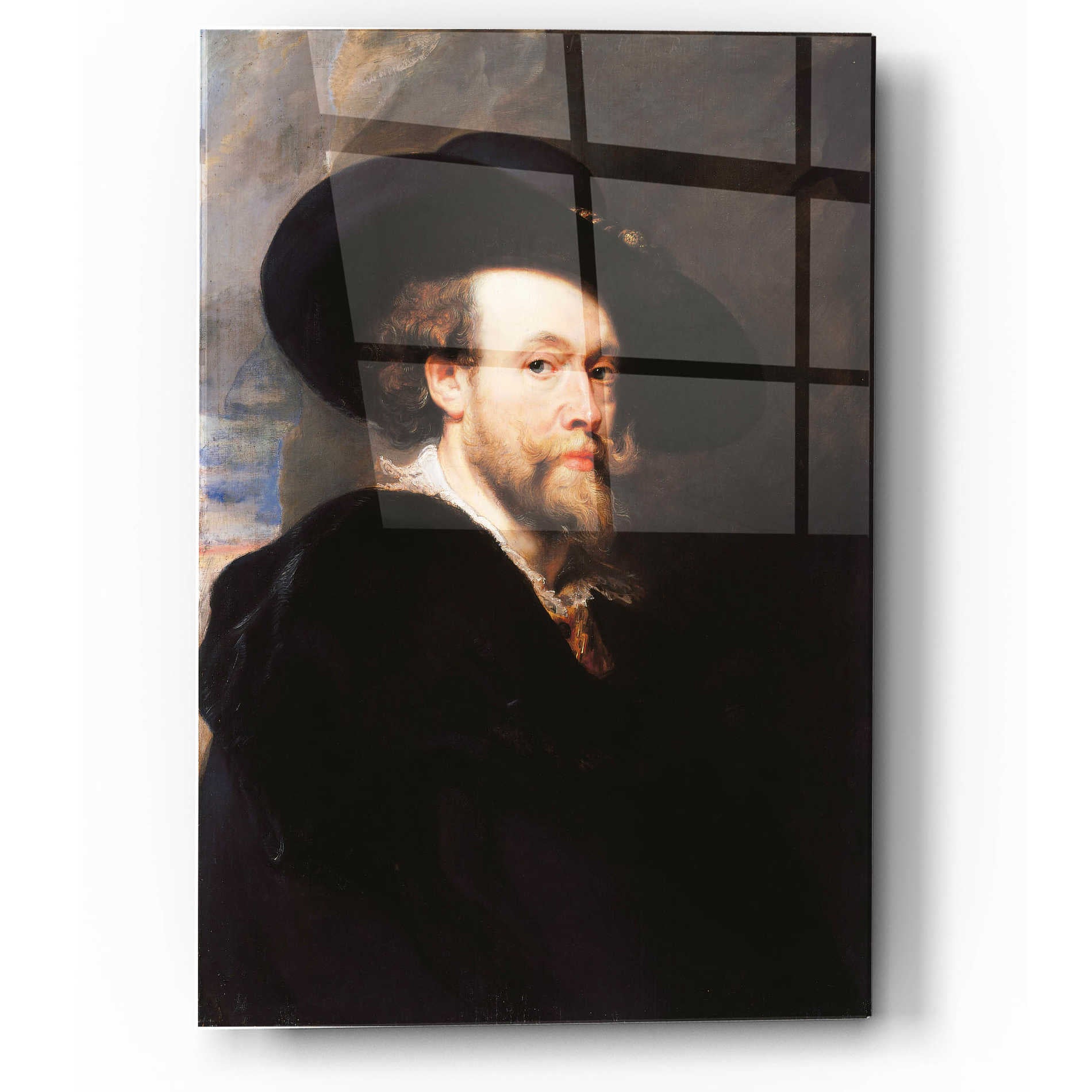 Epic Art 'Self Portrait' by Peter Paul Rubens, Acrylic Glass Wall Art,12x16