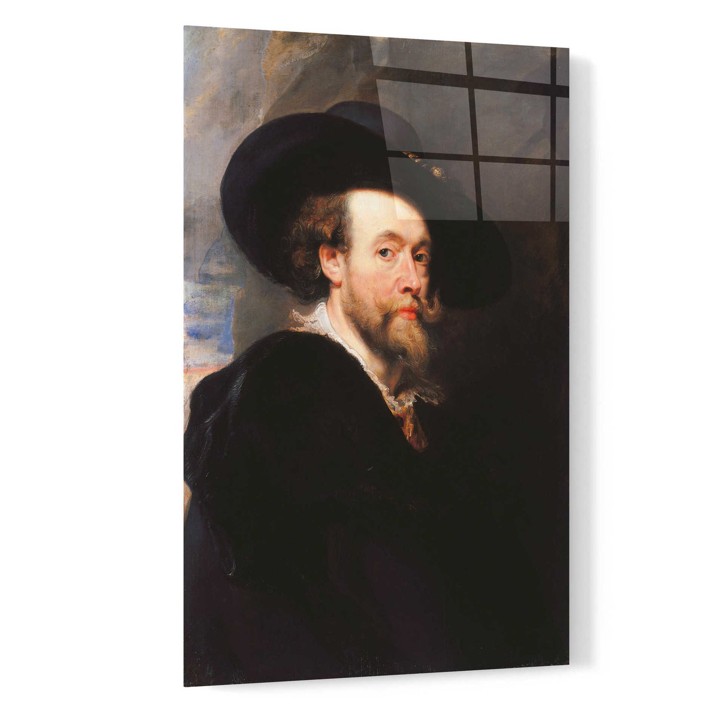 Epic Art 'Self Portrait' by Peter Paul Rubens, Acrylic Glass Wall Art,16x24