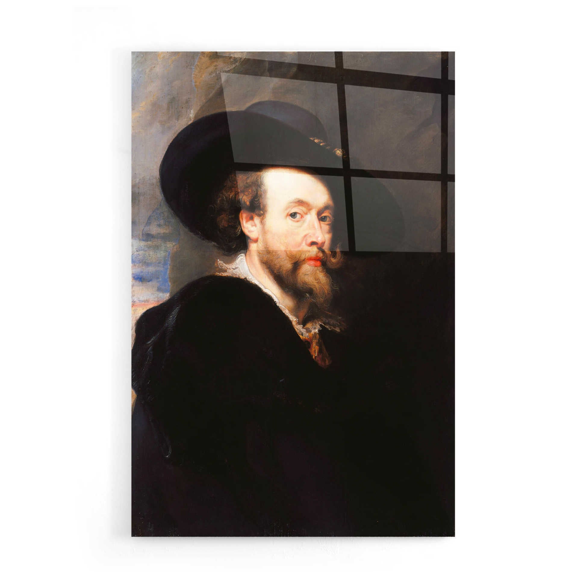 Epic Art 'Self Portrait' by Peter Paul Rubens, Acrylic Glass Wall Art,16x24