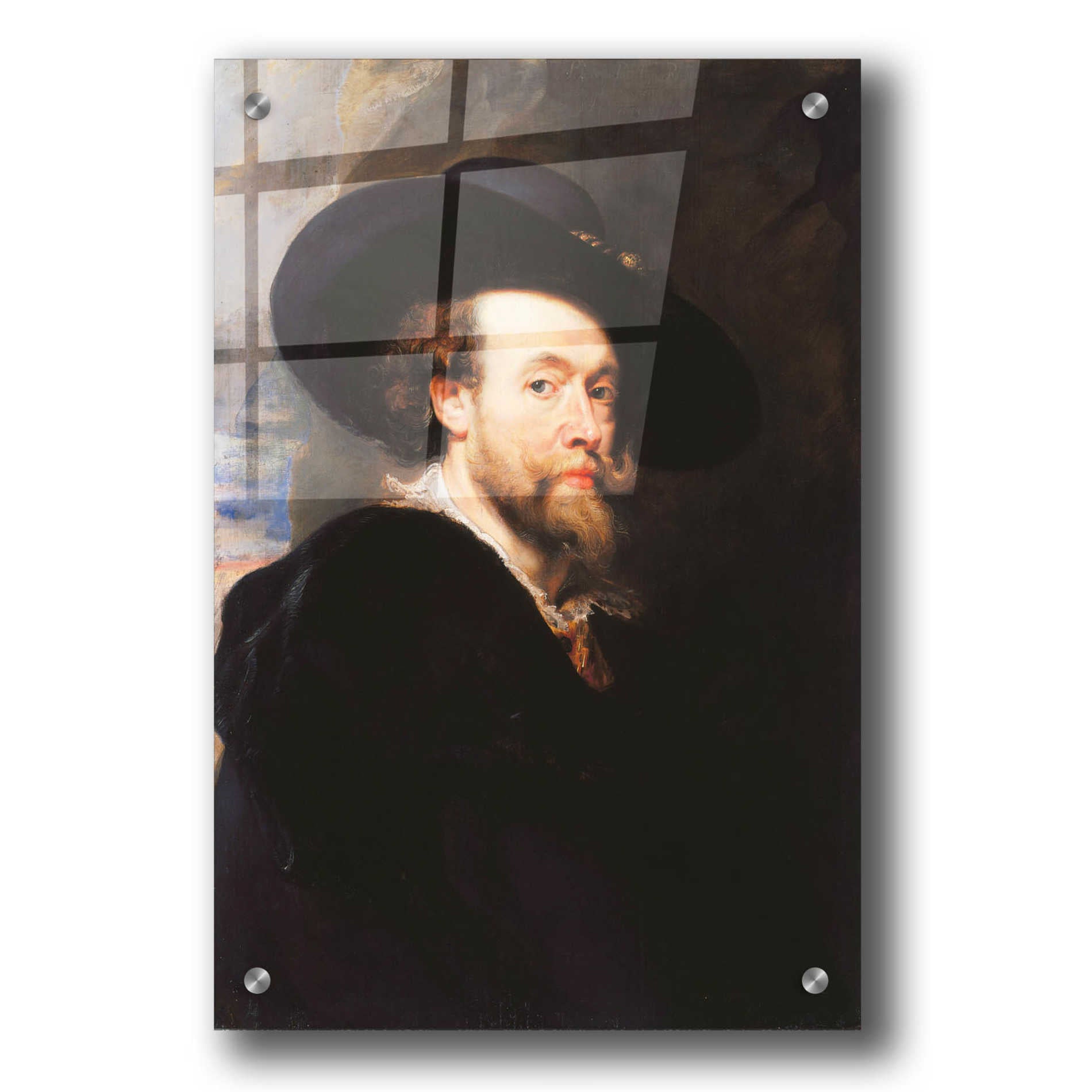 Epic Art 'Self Portrait' by Peter Paul Rubens, Acrylic Glass Wall Art,24x36