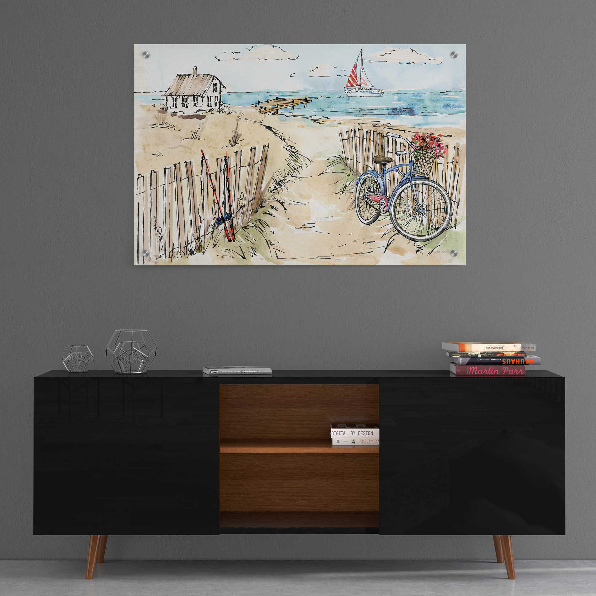 Epic Art 'Coastal Catch V' by Ann Tavoletti, Acrylic Glass Wall Art,36x24