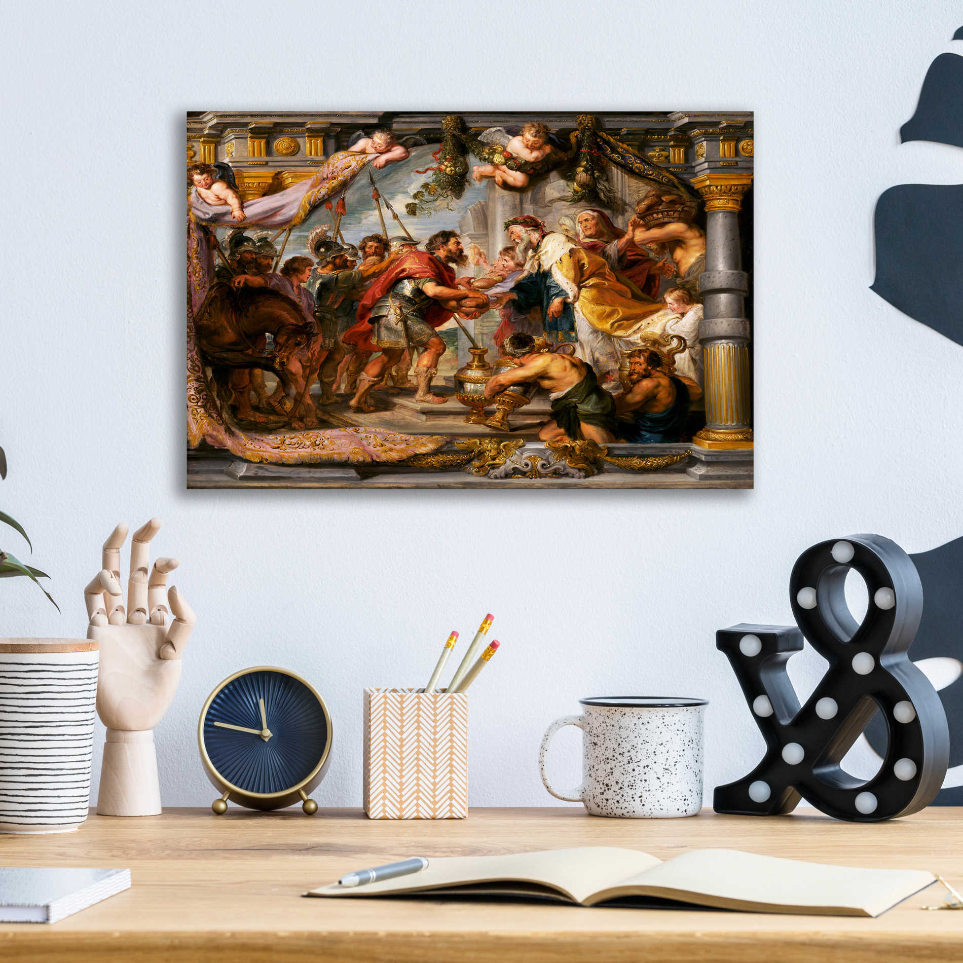 Epic Art 'The Meeting of David and Abigail' by Peter Paul Rubens, Acrylic Glass Wall Art,16x12