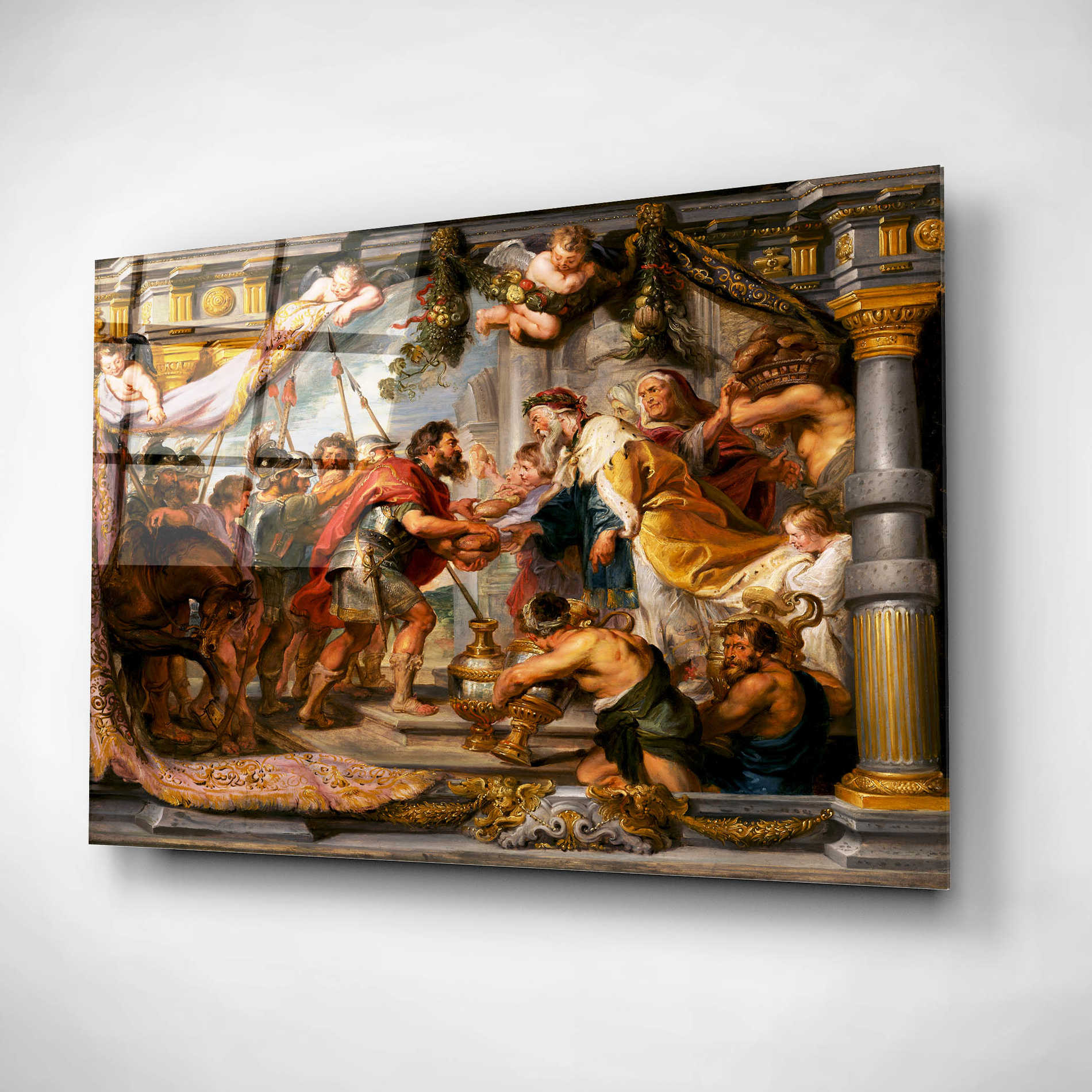 Epic Art 'The Meeting of David and Abigail' by Peter Paul Rubens, Acrylic Glass Wall Art,24x16
