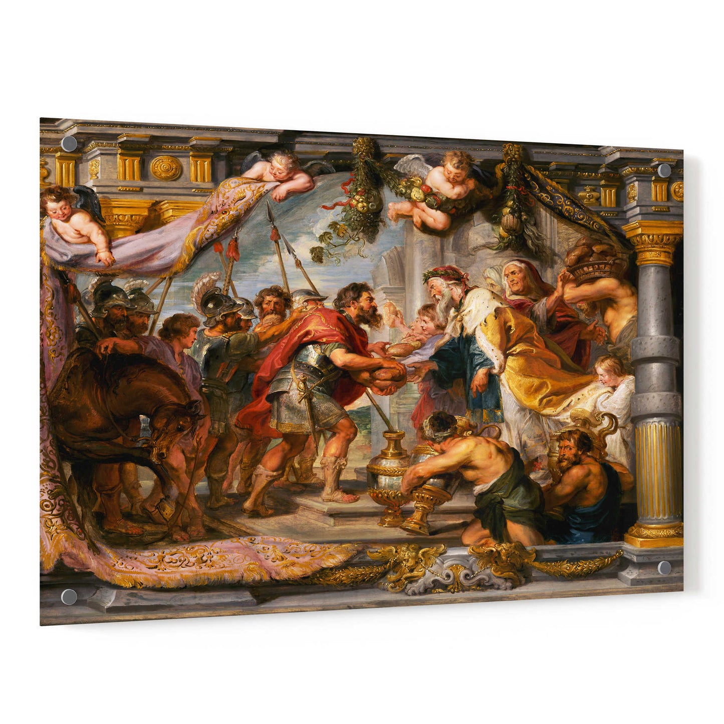 Epic Art 'The Meeting of David and Abigail' by Peter Paul Rubens, Acrylic Glass Wall Art,36x24