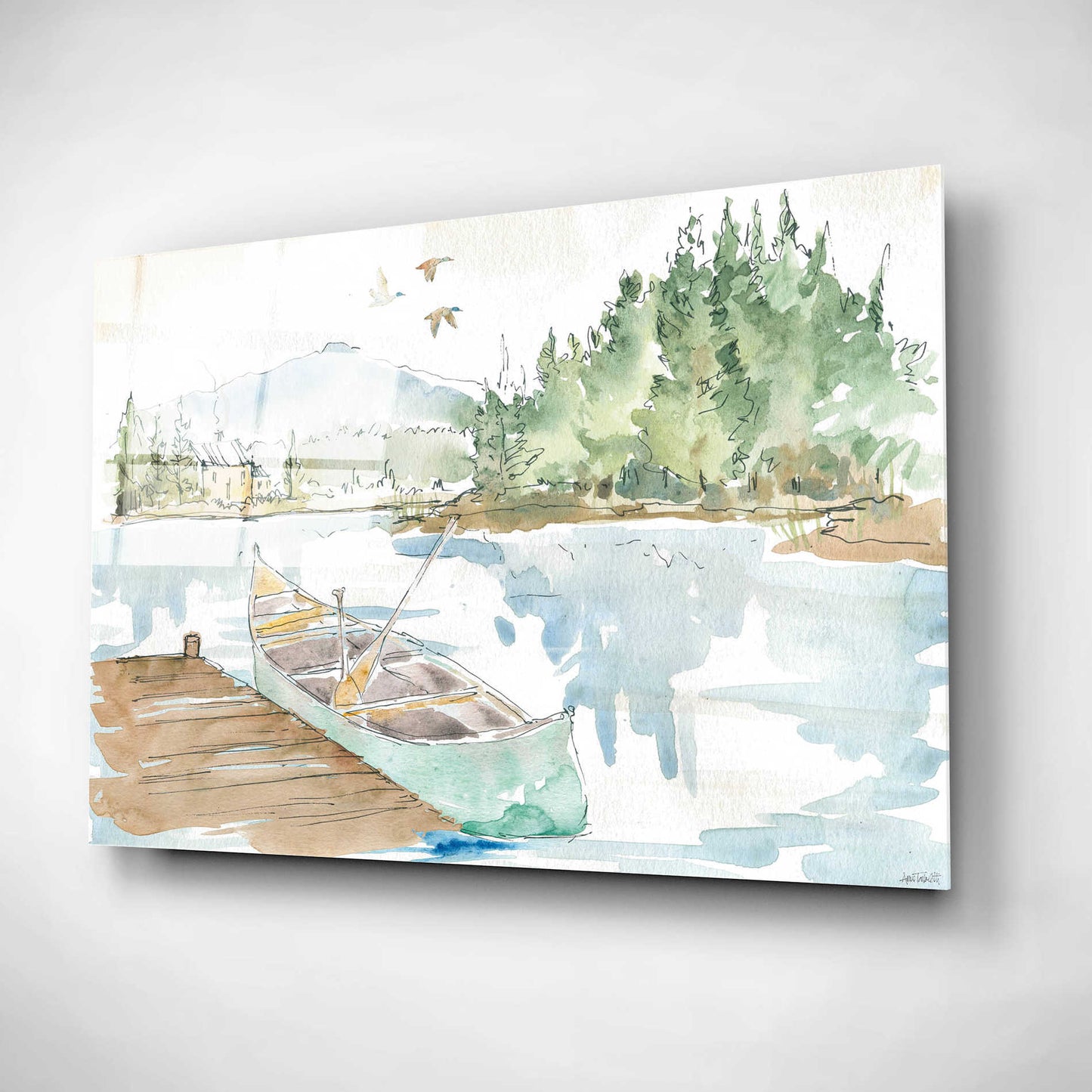 Epic Art 'Lakehouse I' by Ann Tavoletti, Acrylic Glass Wall Art,16x12