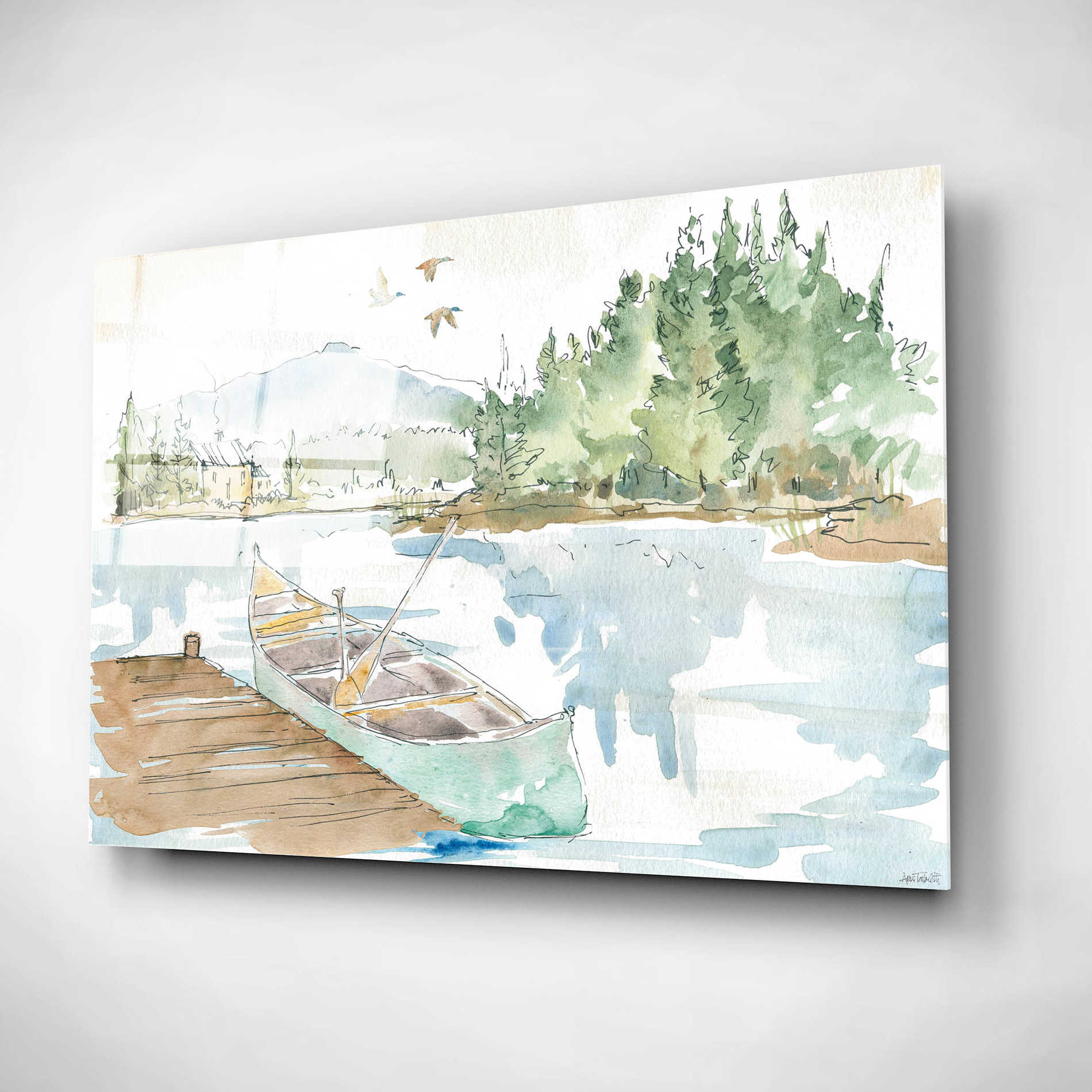 Epic Art 'Lakehouse I' by Ann Tavoletti, Acrylic Glass Wall Art,24x16