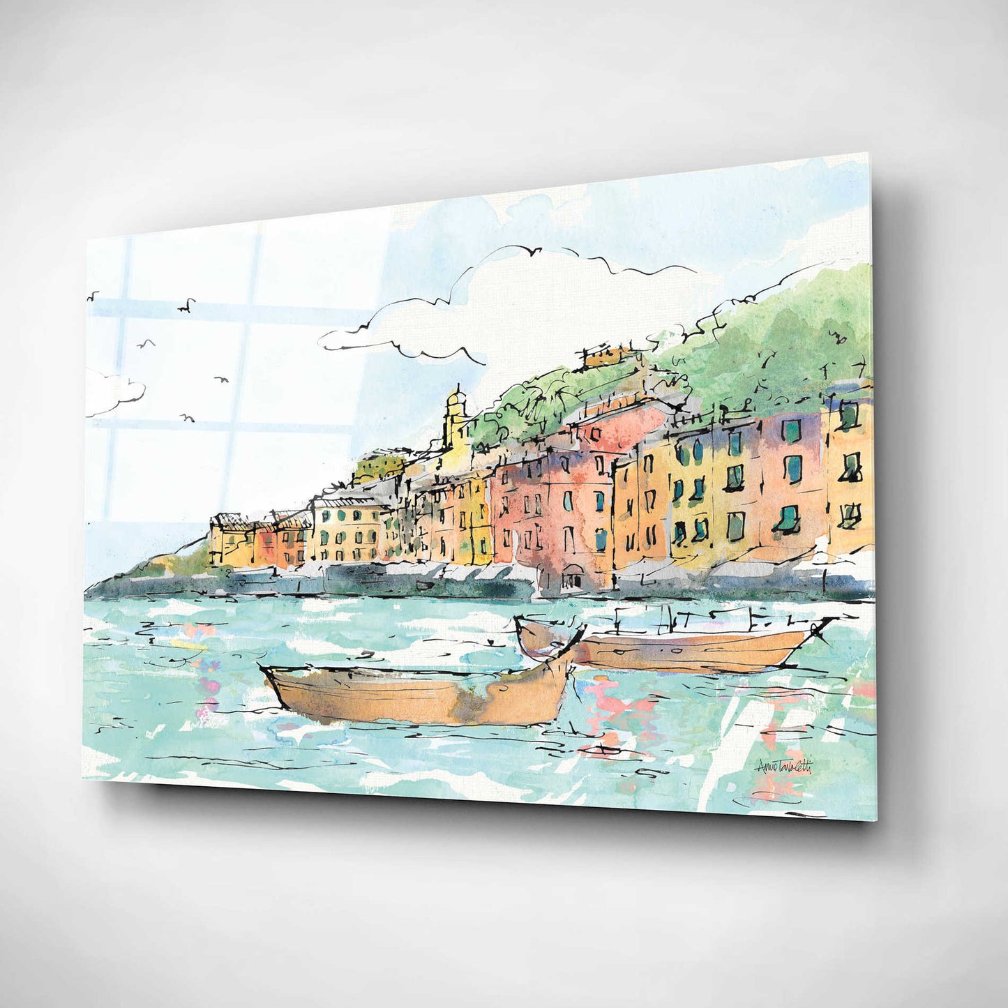 Epic Art 'Portofino I' by Ann Tavoletti, Acrylic Glass Wall Art,16x12