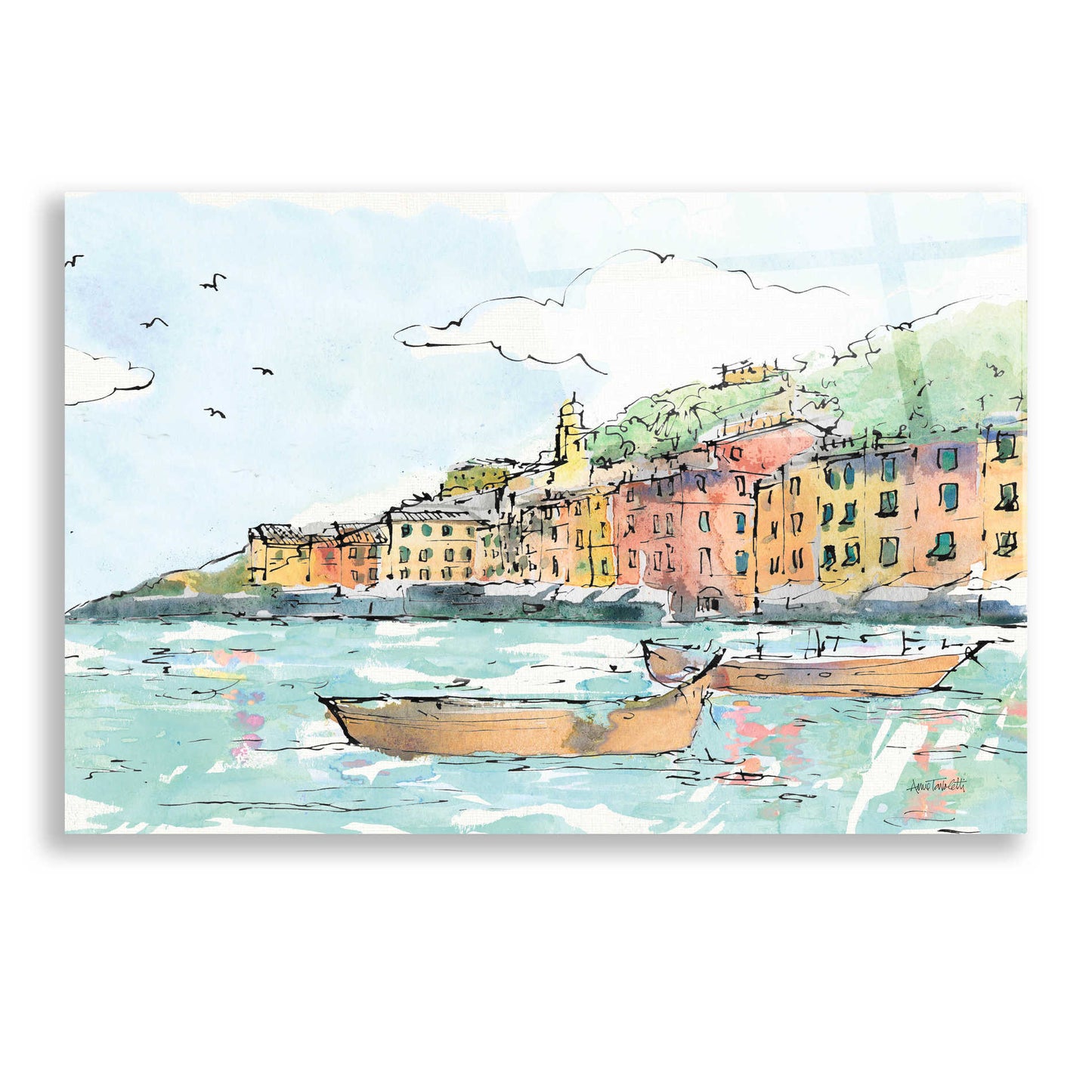 Epic Art 'Portofino I' by Ann Tavoletti, Acrylic Glass Wall Art,24x16