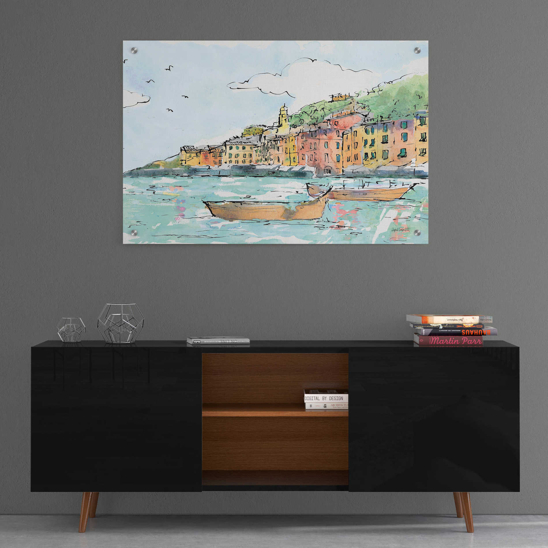 Epic Art 'Portofino I' by Ann Tavoletti, Acrylic Glass Wall Art,36x24