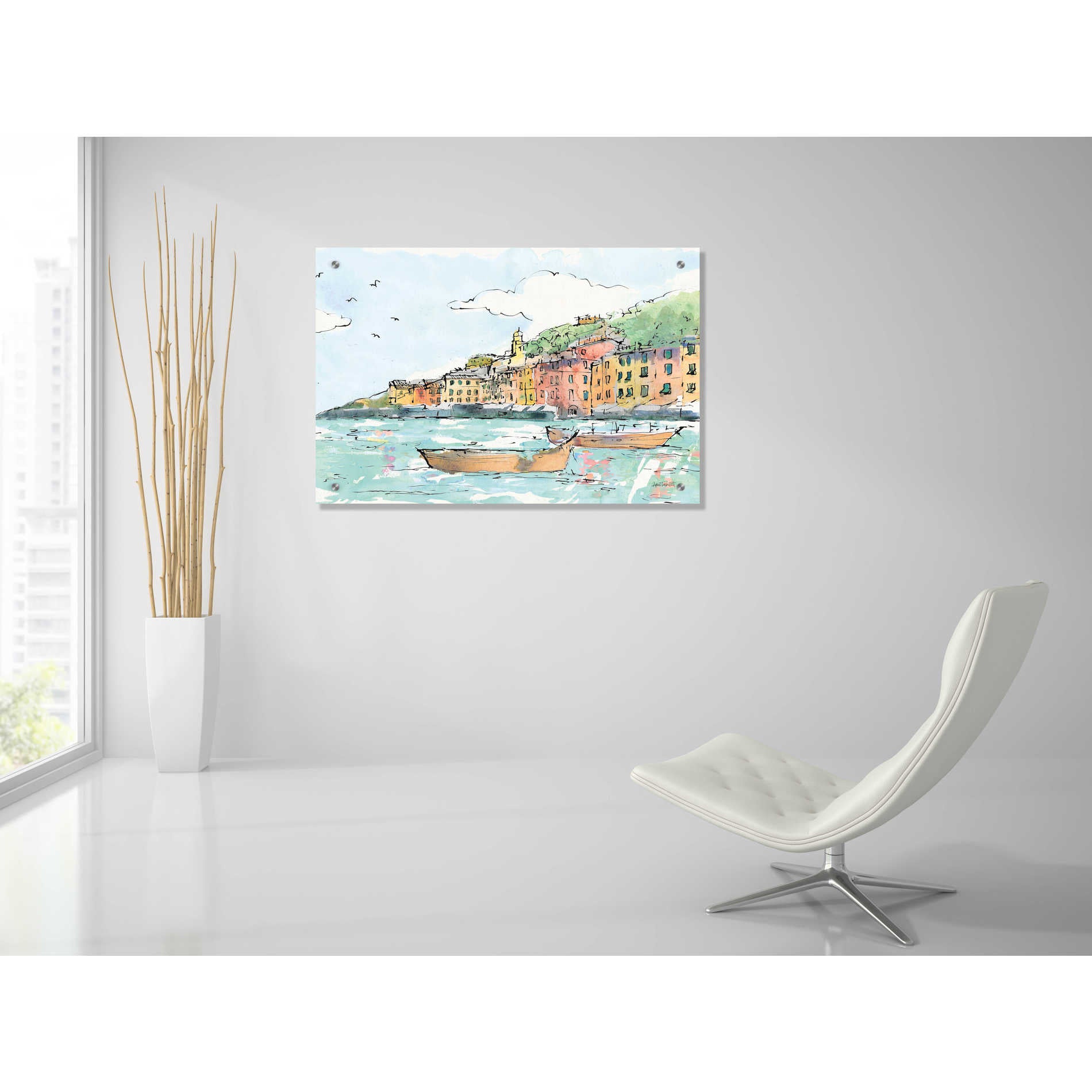 Epic Art 'Portofino I' by Ann Tavoletti, Acrylic Glass Wall Art,36x24