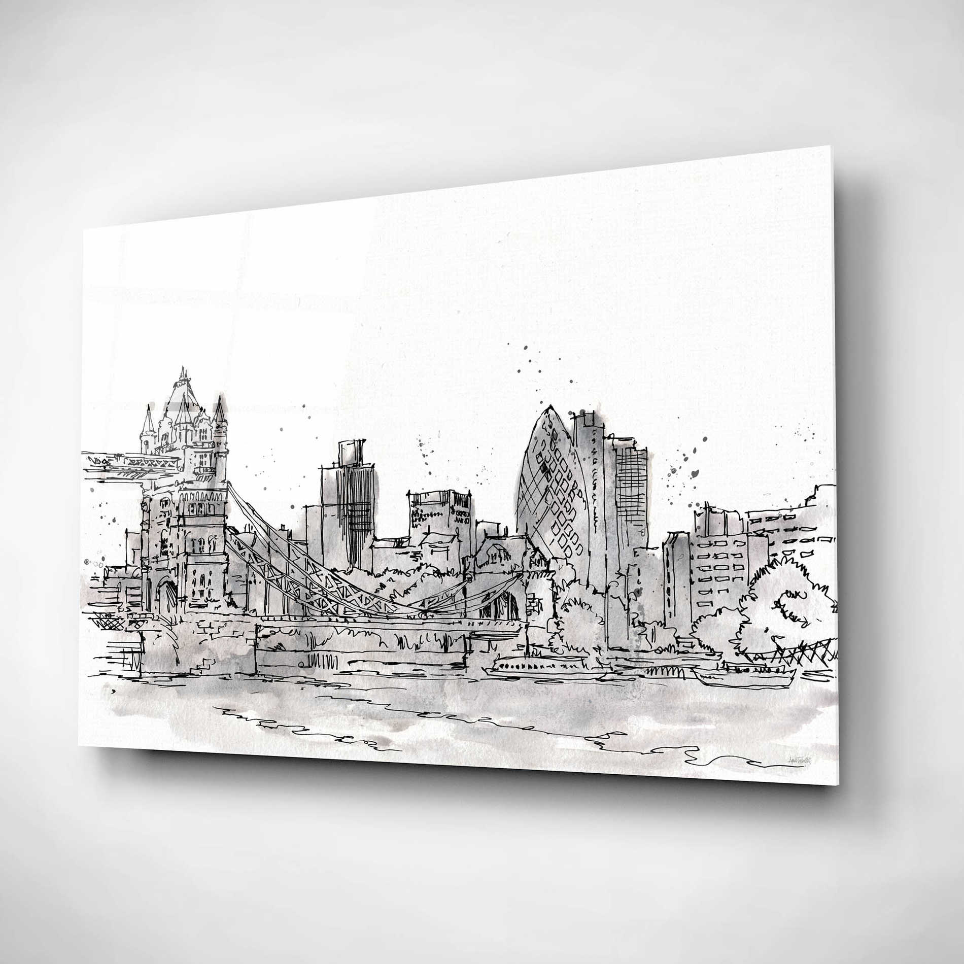 Epic Art 'Skyline Sketches IV' by Ann Tavoletti, Acrylic Glass Wall Art,24x16