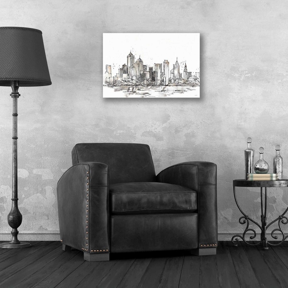Epic Art 'Skyline Sketches III' by Ann Tavoletti, Acrylic Glass Wall Art,24x16