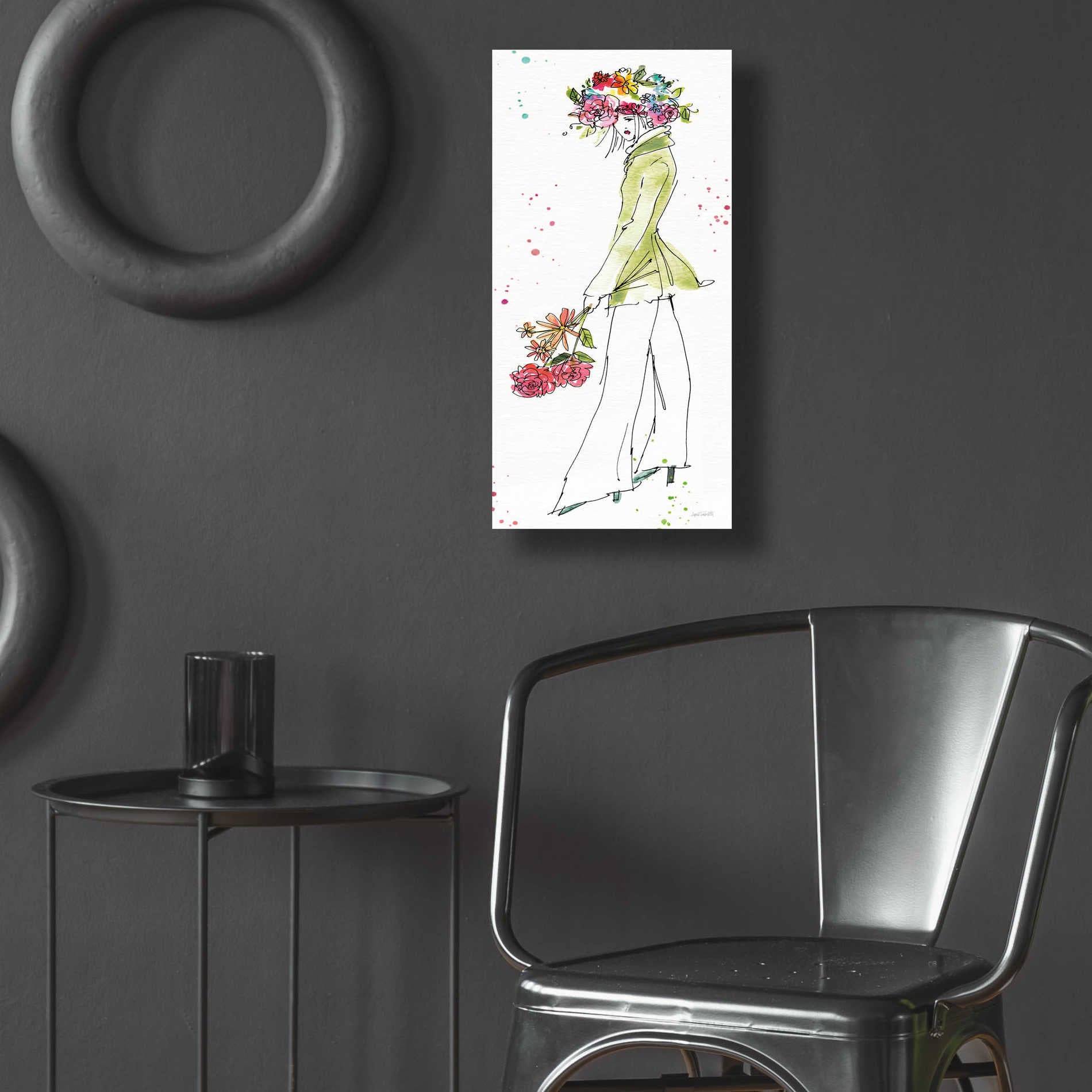 Epic Art 'Floral Figures VII' by Ann Tavoletti, Acrylic Glass Wall Art,12x24