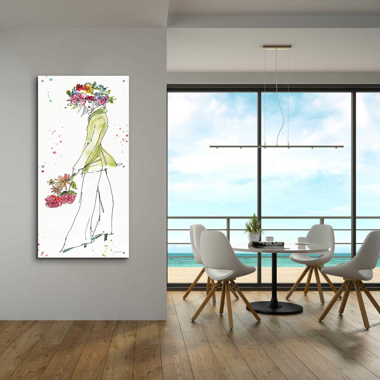 Epic Art 'Floral Figures VII' by Ann Tavoletti, Acrylic Glass Wall Art,24x48