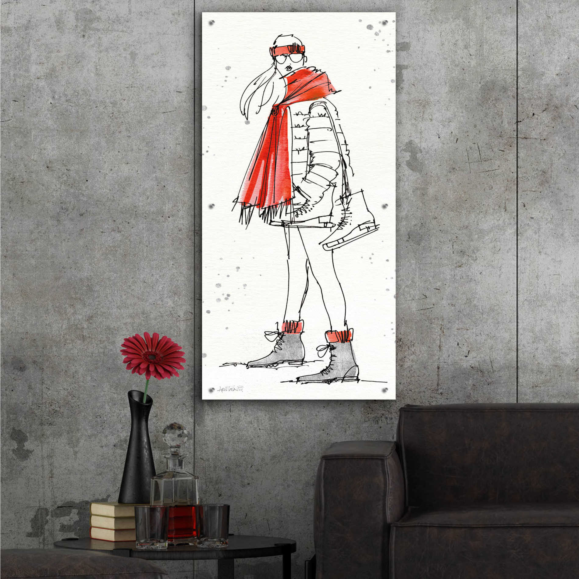 Epic Art 'Winter Fashion II' by Ann Tavoletti, Acrylic Glass Wall Art,24x48