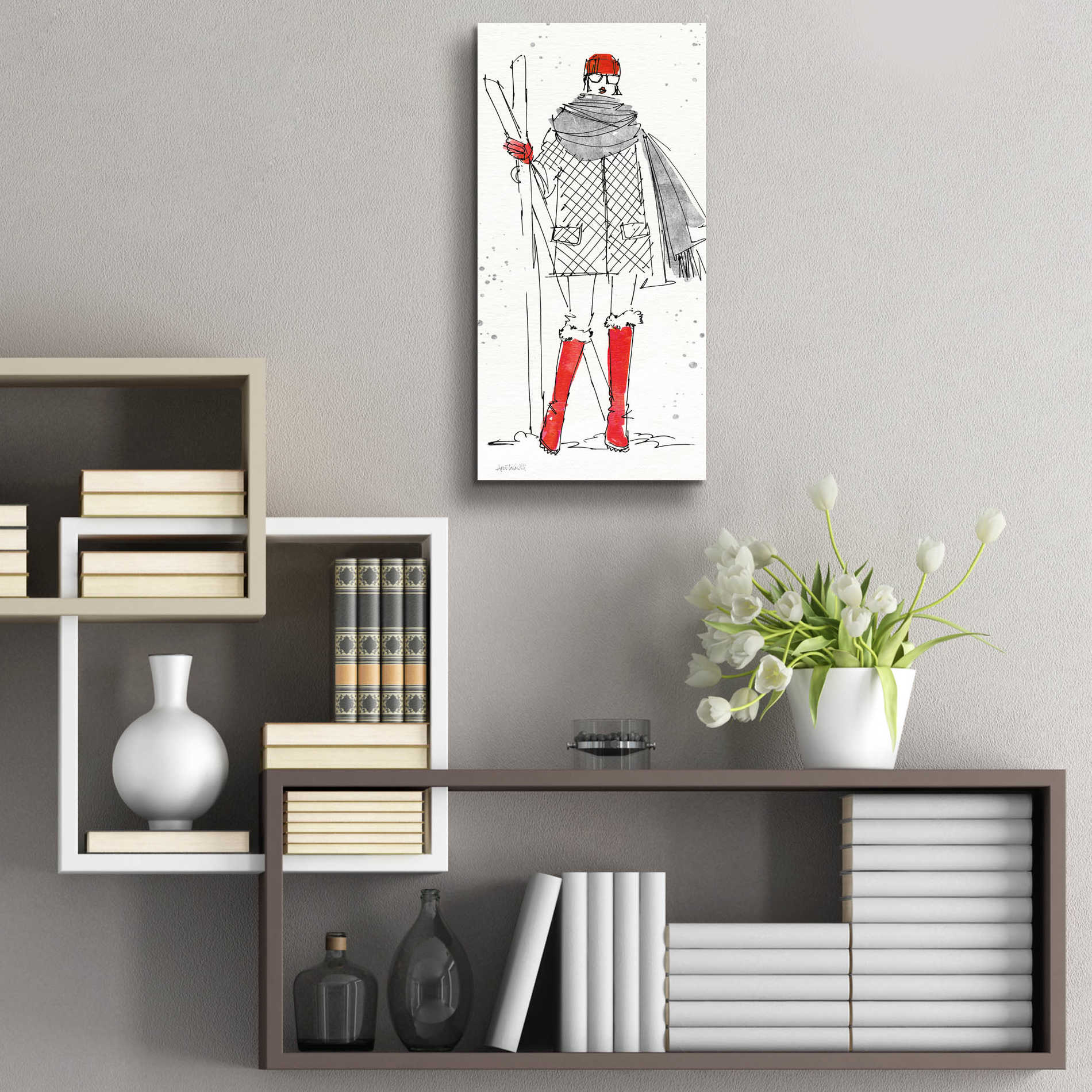 Epic Art 'Winter Fashion I' by Ann Tavoletti, Acrylic Glass Wall Art,12x24