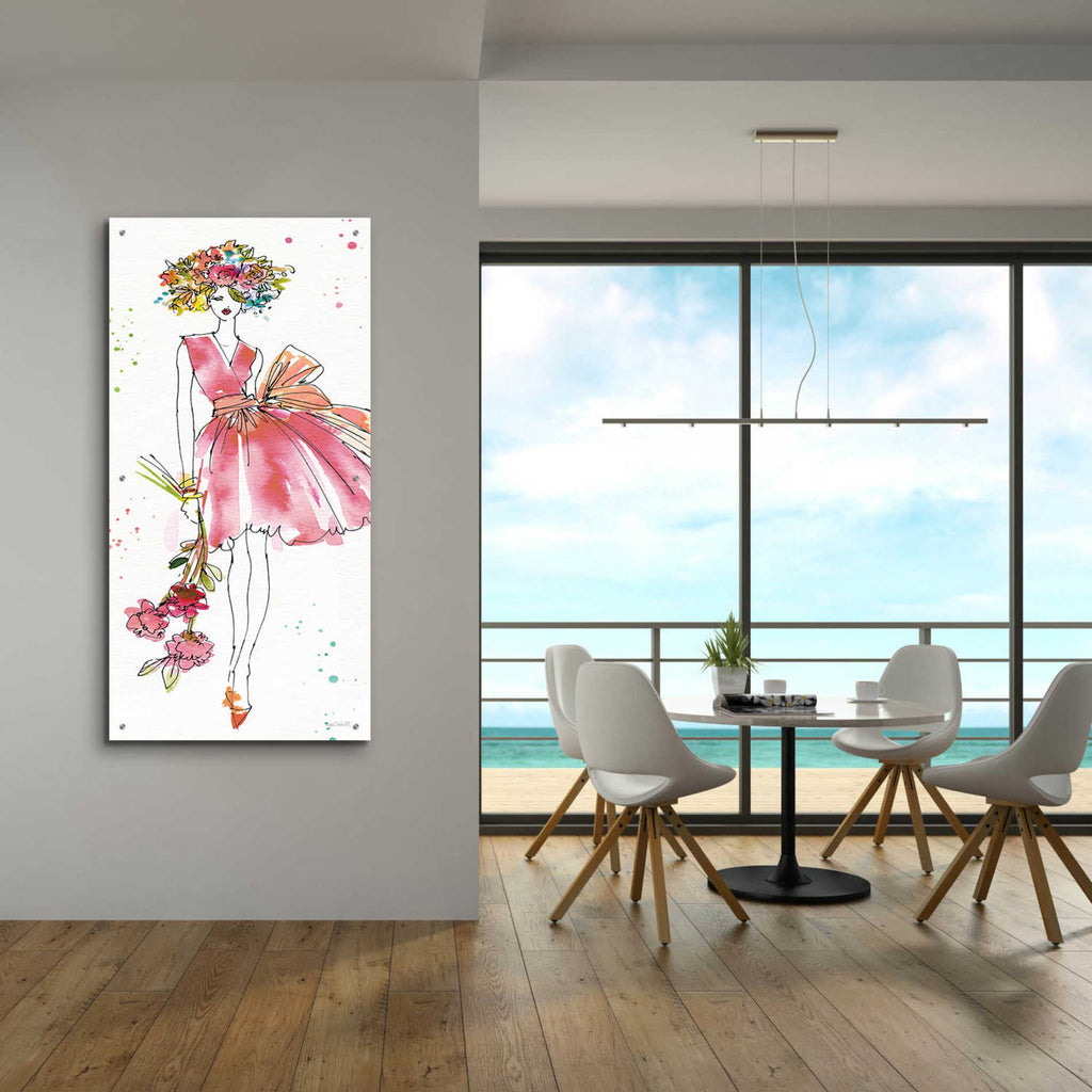 Epic Art 'Floral Figures V' by Ann Tavoletti, Acrylic Glass Wall Art,24x48