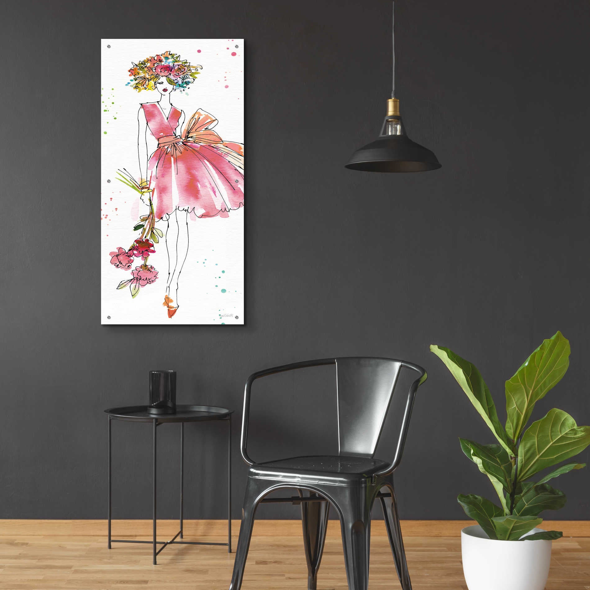 Epic Art 'Floral Figures V' by Ann Tavoletti, Acrylic Glass Wall Art,24x48