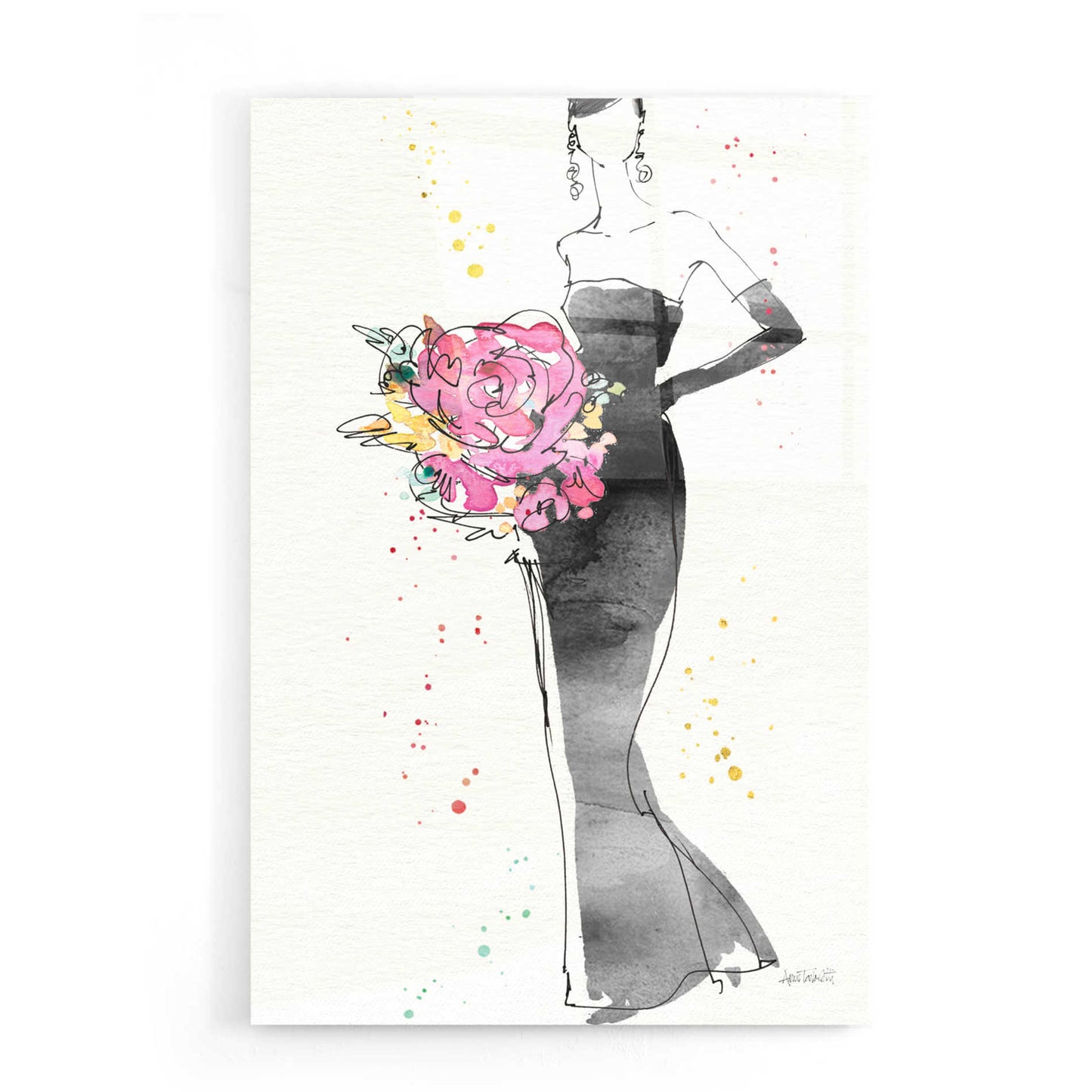 Epic Art 'Floral Fashion III' by Ann Tavoletti, Acrylic Glass Wall Art,16x24