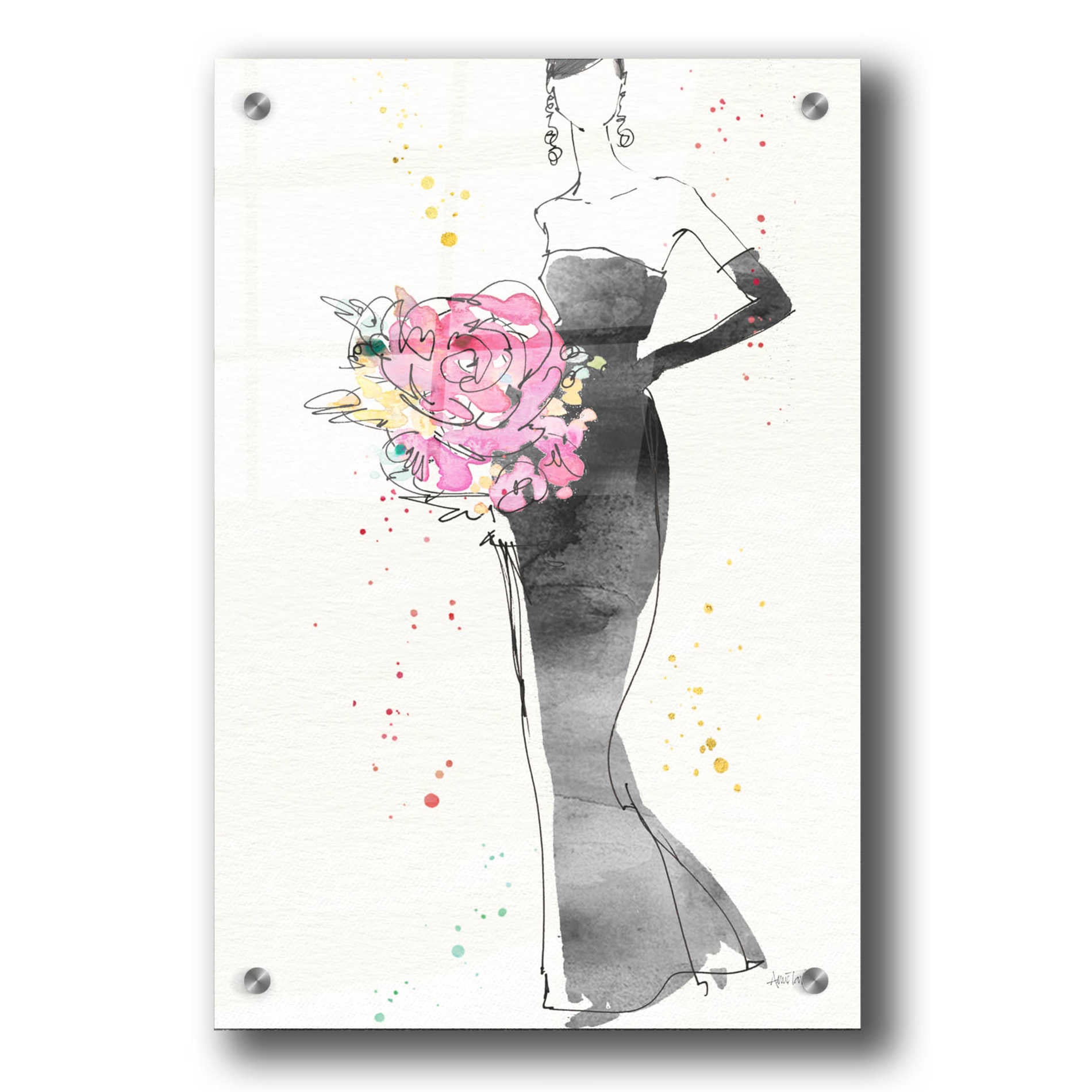 Epic Art 'Floral Fashion III' by Ann Tavoletti, Acrylic Glass Wall Art,24x36