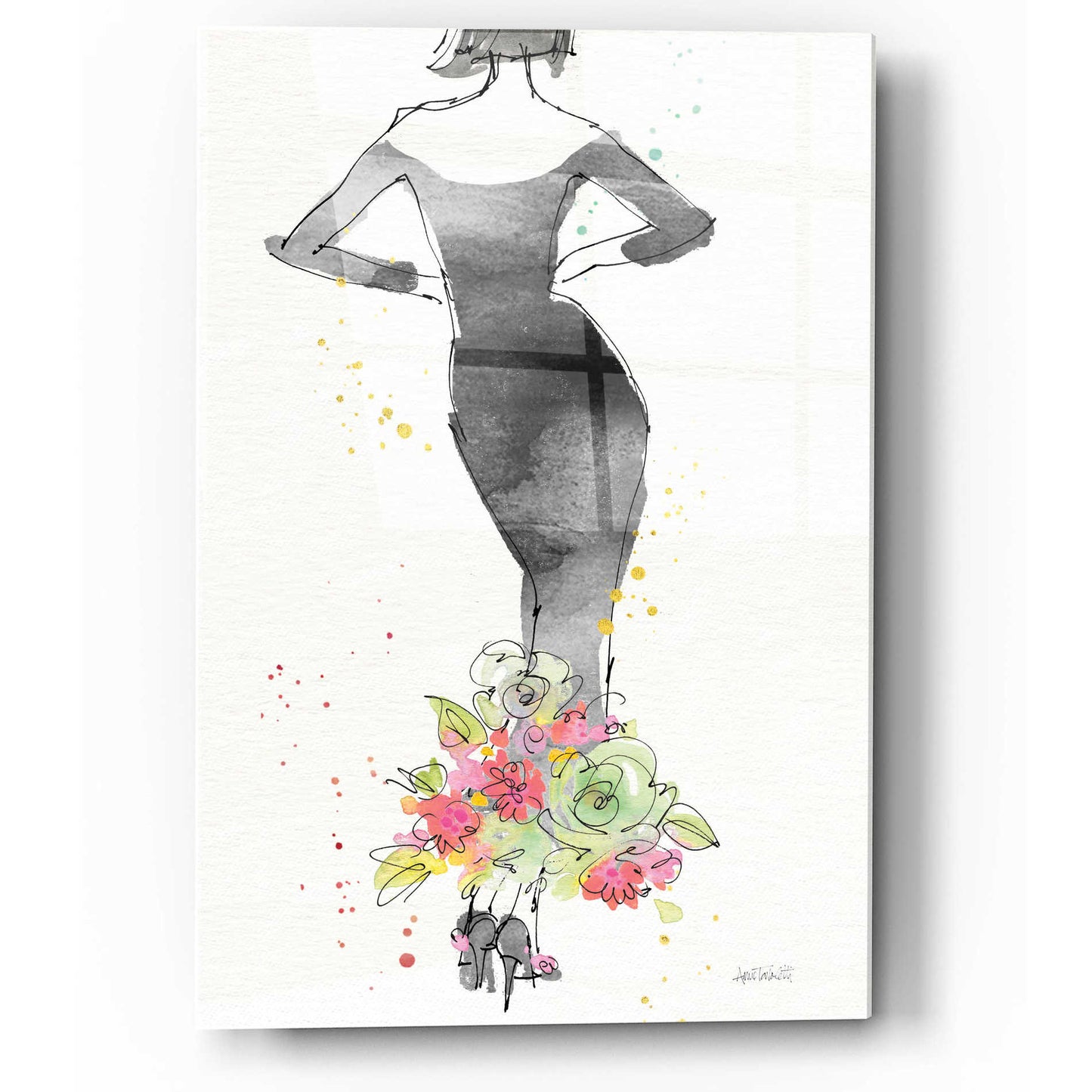 Epic Art 'Floral Fashion I' by Ann Tavoletti, Acrylic Glass Wall Art,12x16