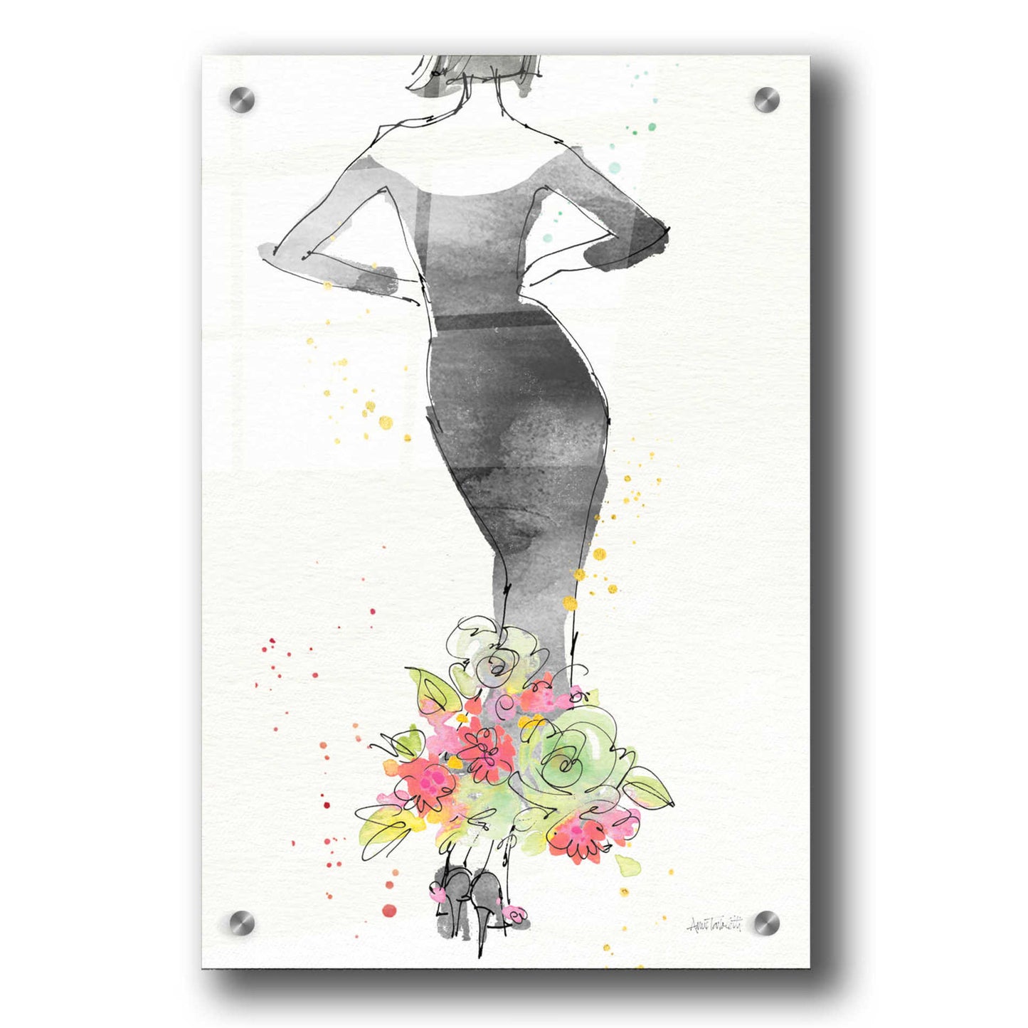Epic Art 'Floral Fashion I' by Ann Tavoletti, Acrylic Glass Wall Art,24x36