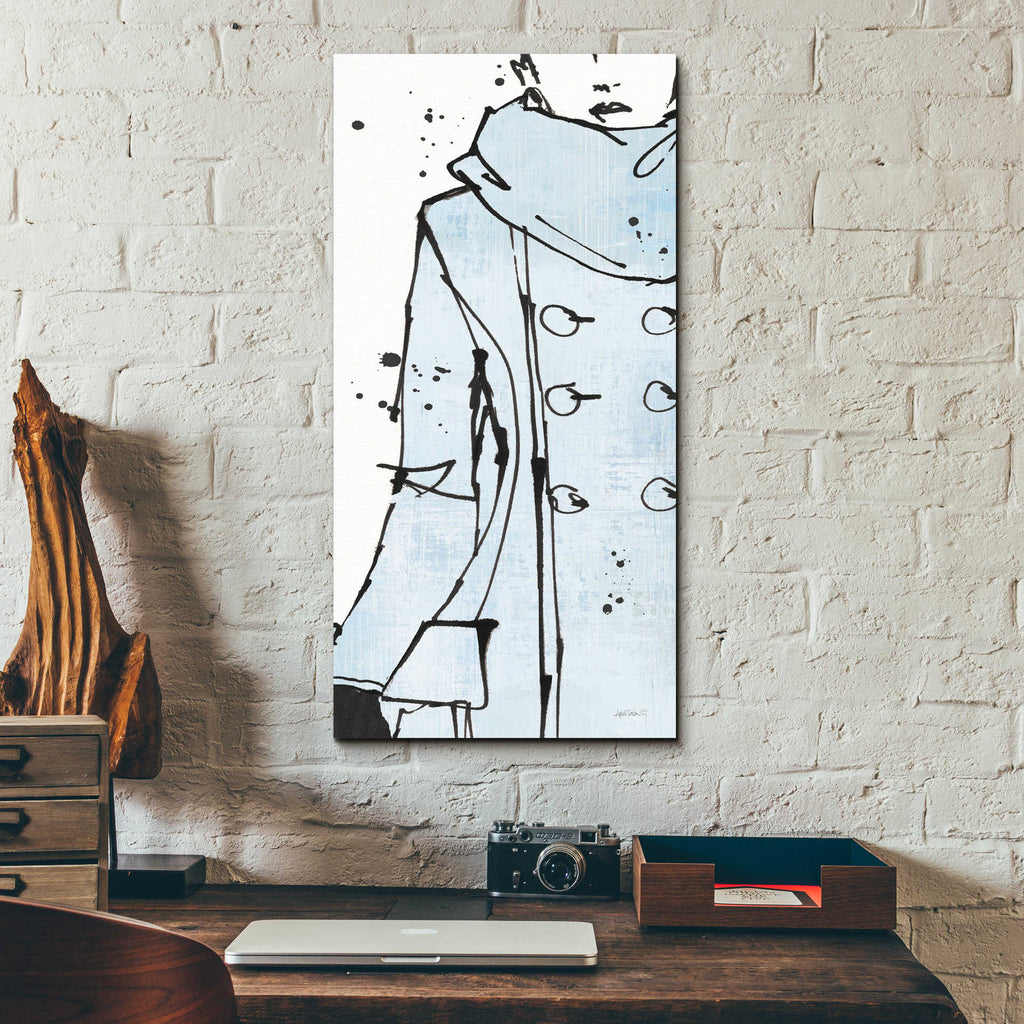 Epic Art 'Fashion Strokes VII Pastel Blue' by Ann Tavoletti, Acrylic Glass Wall Art,12x24