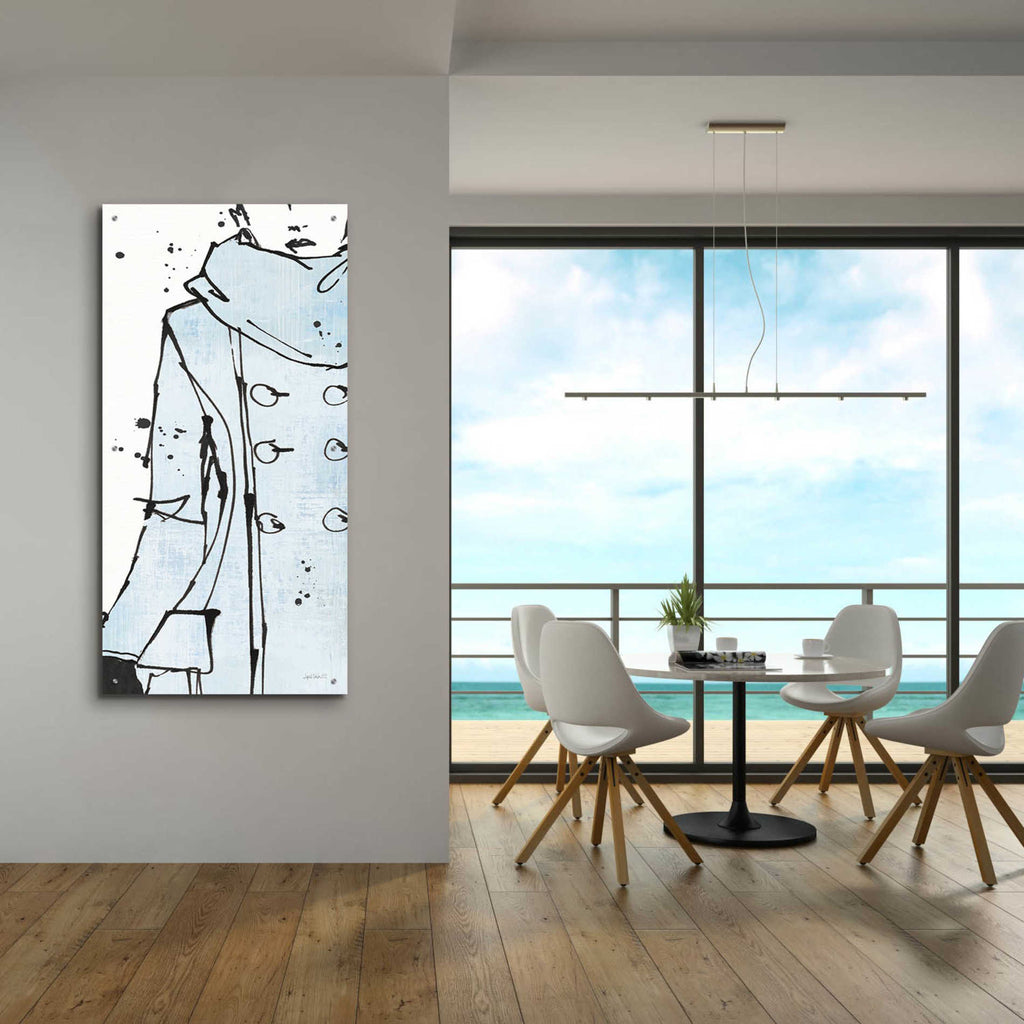 Epic Art 'Fashion Strokes VII Pastel Blue' by Ann Tavoletti, Acrylic Glass Wall Art,24x48