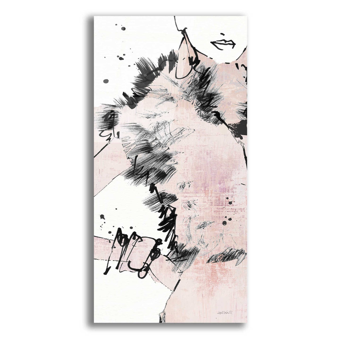 Epic Art 'Fashion Strokes VIII Pastel Pink' by Ann Tavoletti, Acrylic Glass Wall Art,12x24
