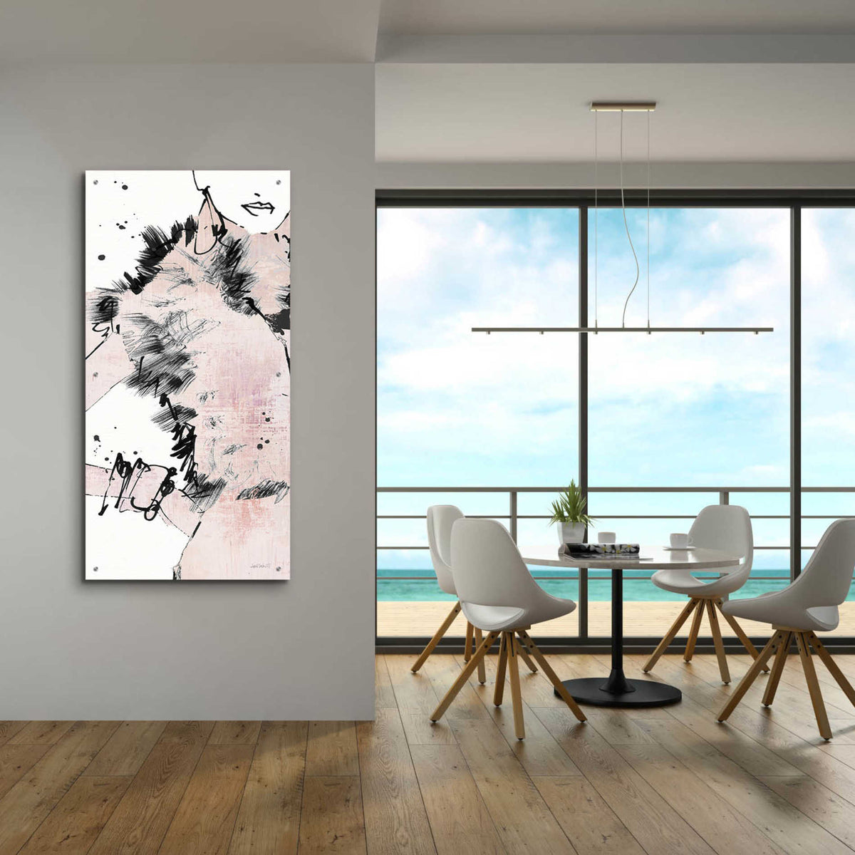 Epic Art 'Fashion Strokes VIII Pastel Pink' by Ann Tavoletti, Acrylic Glass Wall Art,24x48