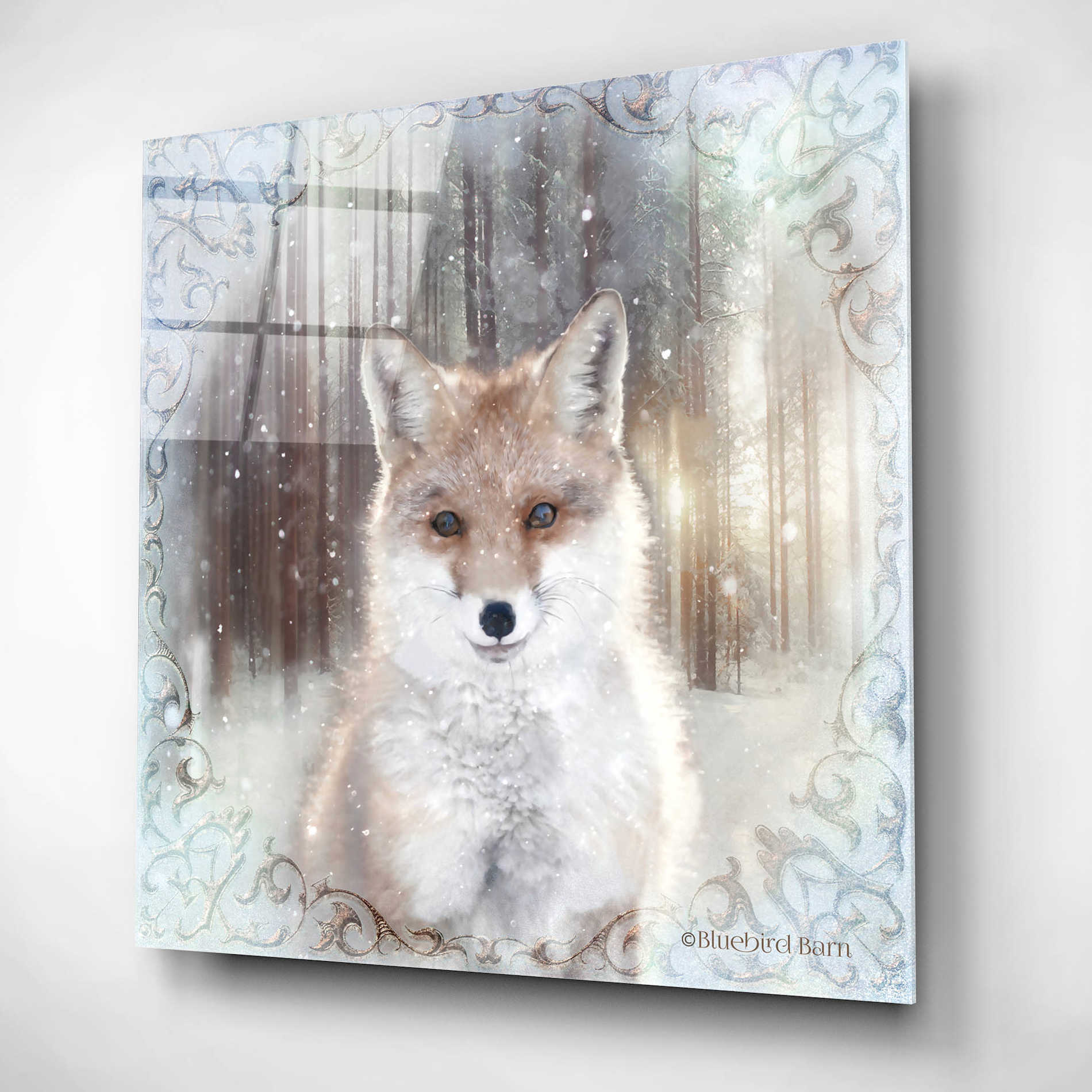 Epic Art 'Enchanted Winter Fox' by Bluebird Barn, Acrylic Glass Wall Art,12x12