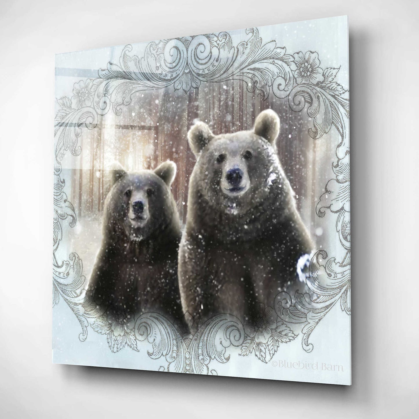 Epic Art 'Enchanted Winter Bears' by Bluebird Barn, Acrylic Glass Wall Art,12x12