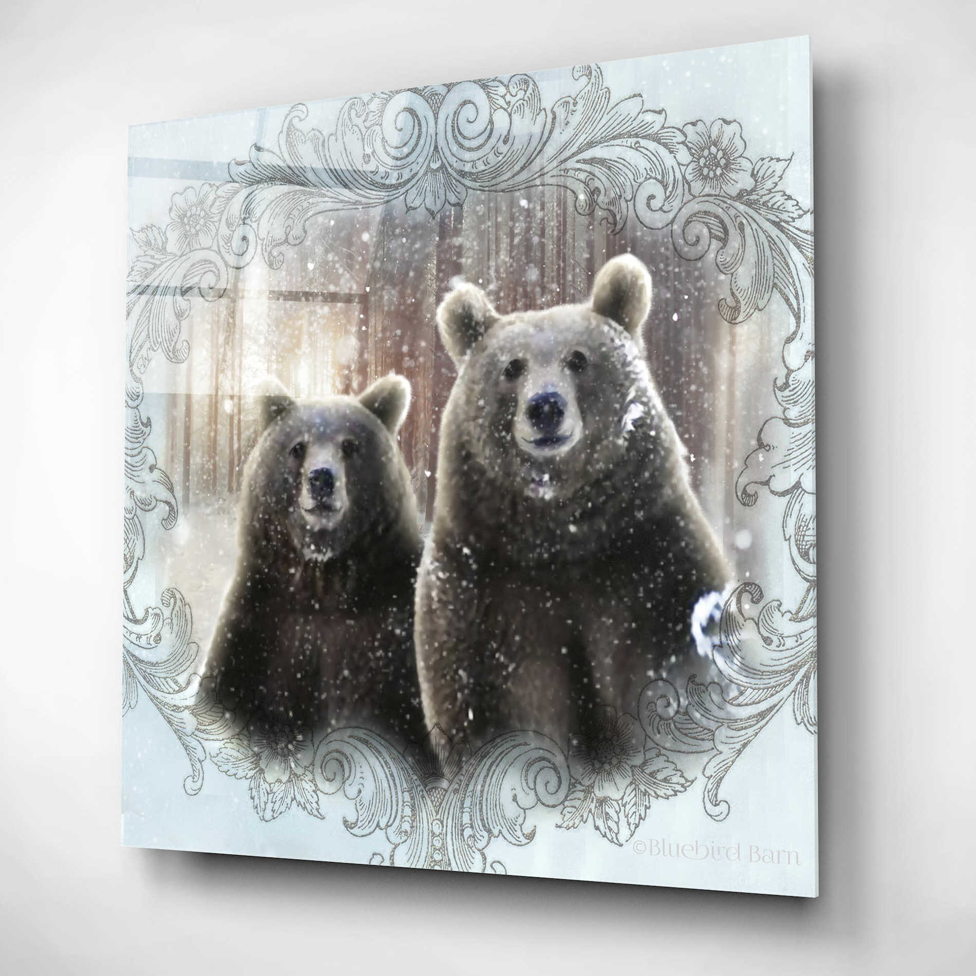 Epic Art 'Enchanted Winter Bears' by Bluebird Barn, Acrylic Glass Wall Art,12x12