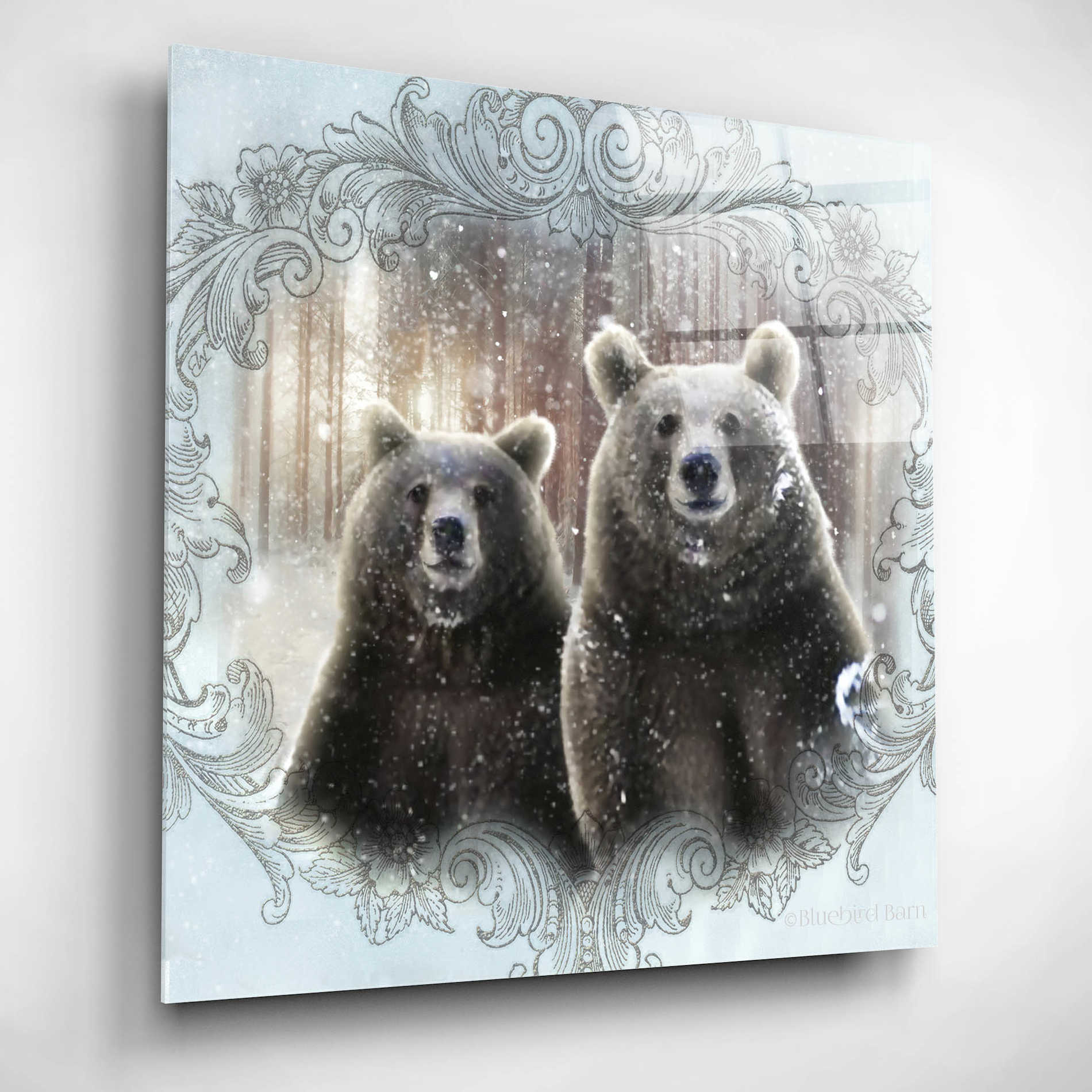 Epic Art 'Enchanted Winter Bears' by Bluebird Barn, Acrylic Glass Wall Art,12x12