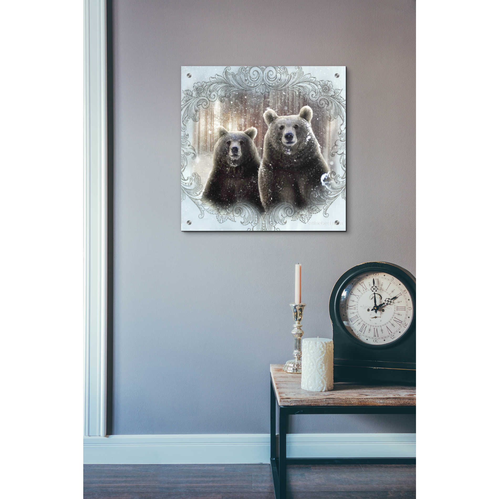 Epic Art 'Enchanted Winter Bears' by Bluebird Barn, Acrylic Glass Wall Art,24x24