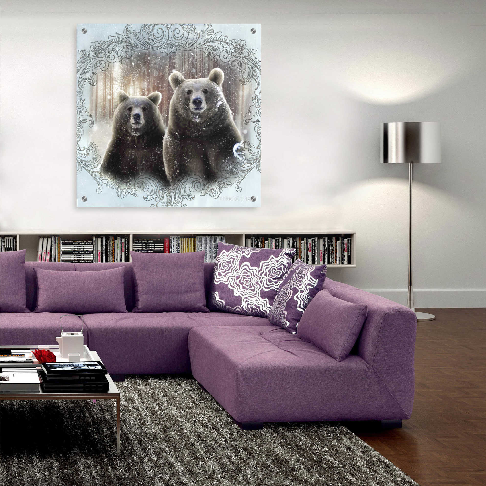 Epic Art 'Enchanted Winter Bears' by Bluebird Barn, Acrylic Glass Wall Art,36x36