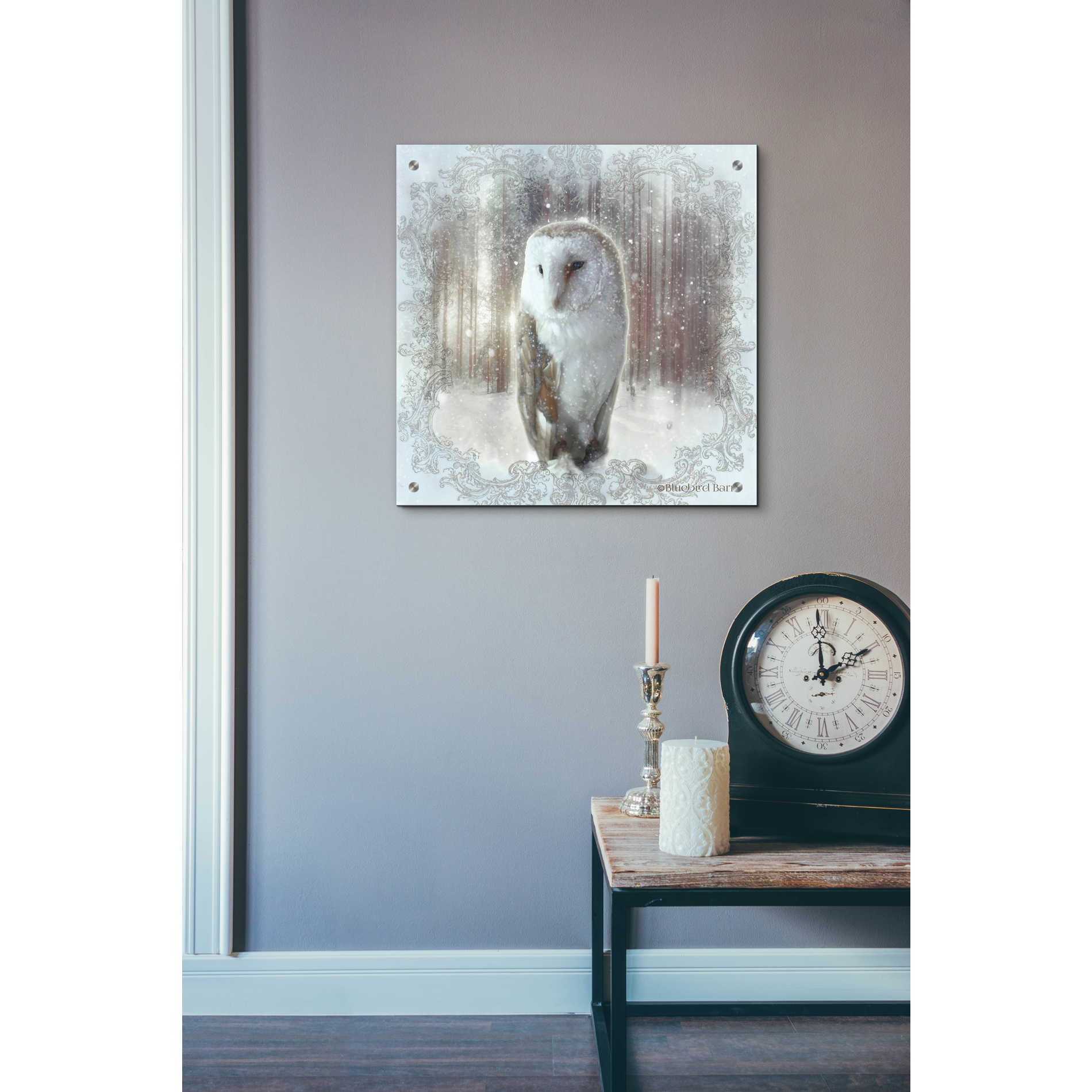 Epic Art 'Enchanted Winter Owl' by Bluebird Barn, Acrylic Glass Wall Art,24x24