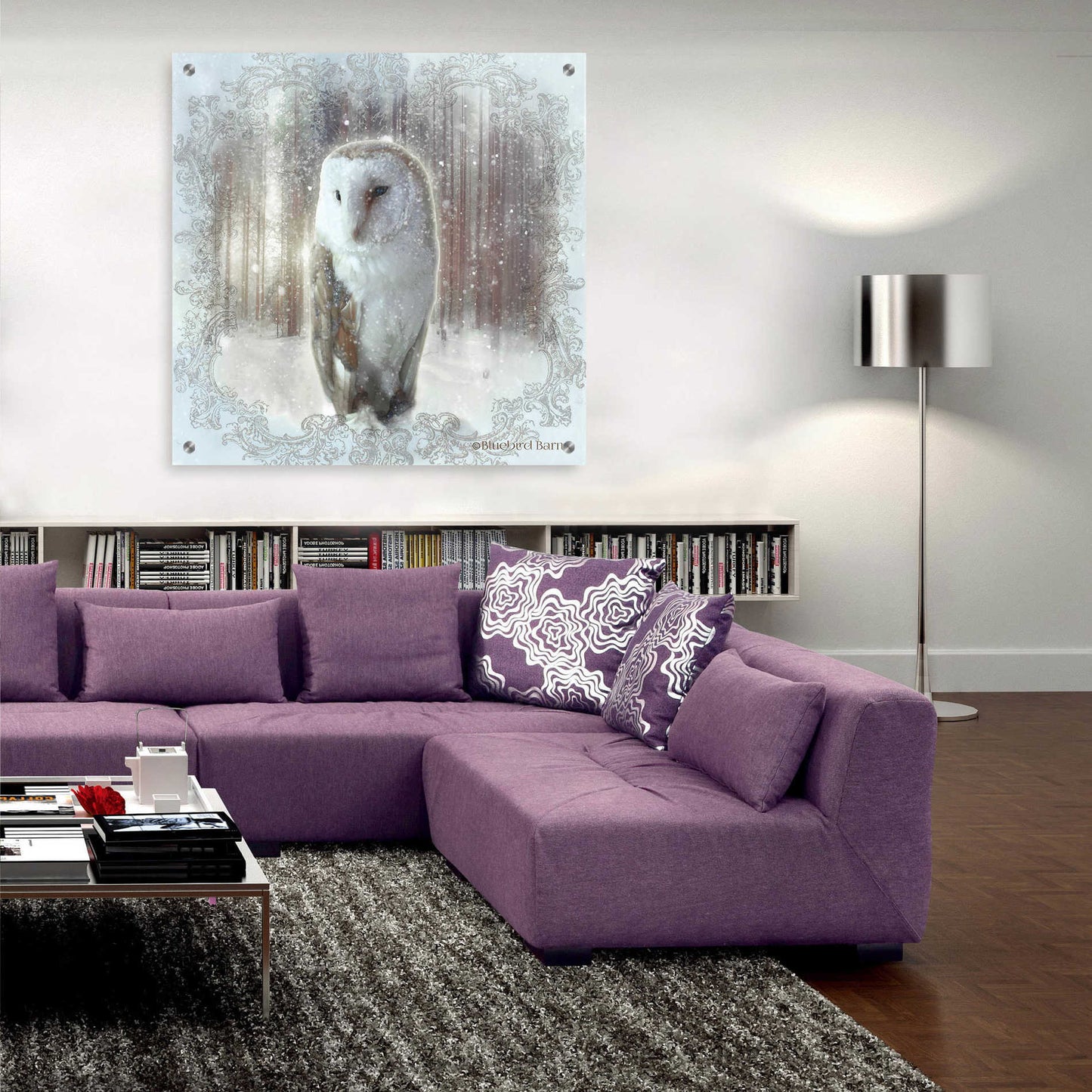 Epic Art 'Enchanted Winter Owl' by Bluebird Barn, Acrylic Glass Wall Art,36x36