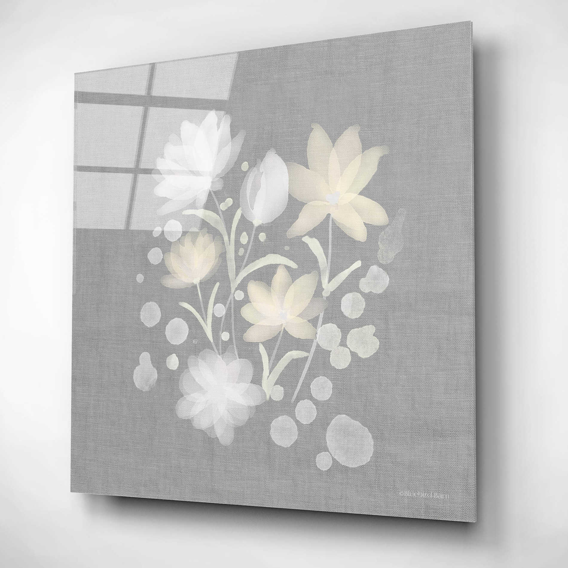 Epic Art 'Flower Bunch on Linen II' by Bluebird Barn, Acrylic Glass Wall Art,12x12