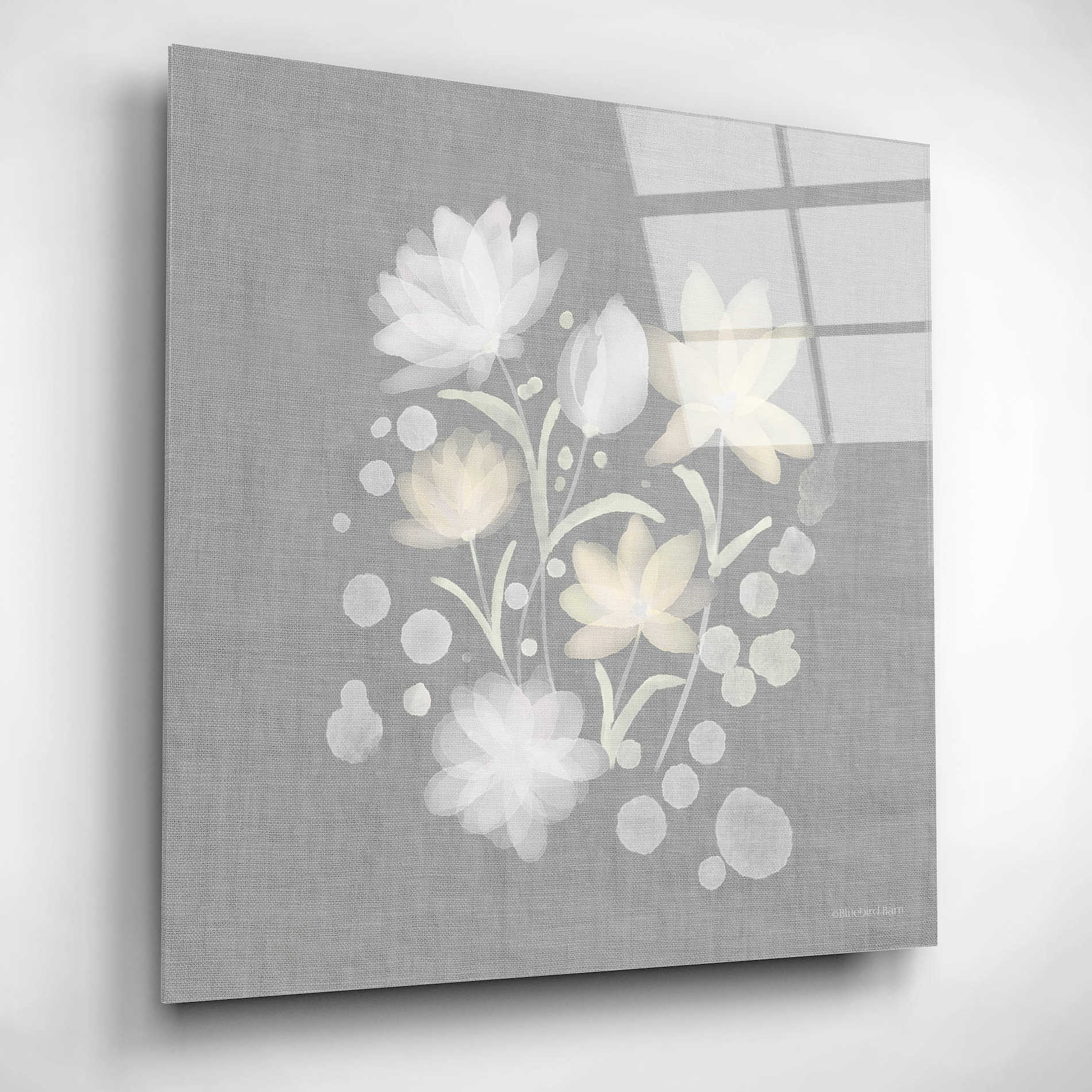 Epic Art 'Flower Bunch on Linen II' by Bluebird Barn, Acrylic Glass Wall Art,12x12