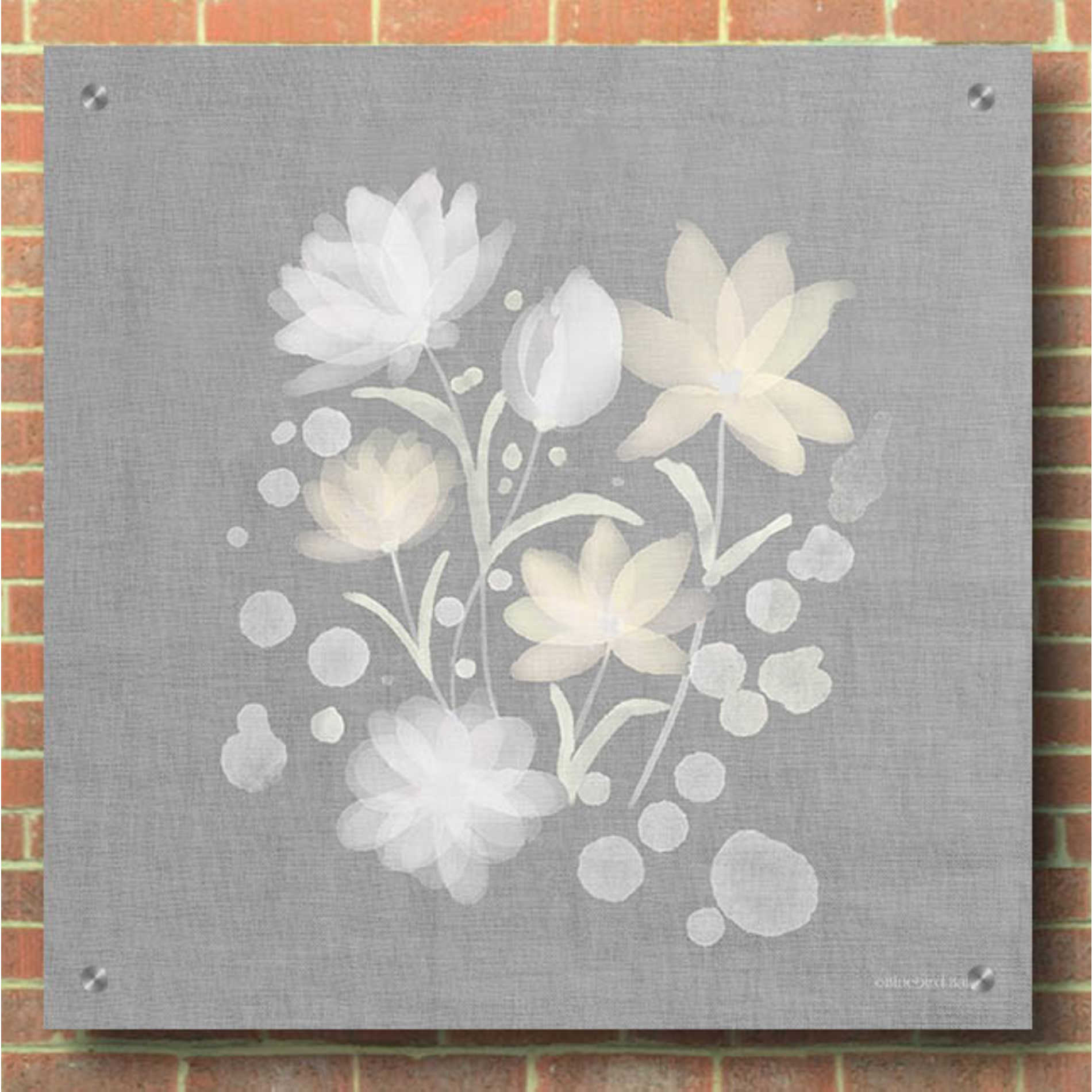 Epic Art 'Flower Bunch on Linen II' by Bluebird Barn, Acrylic Glass Wall Art,36x36