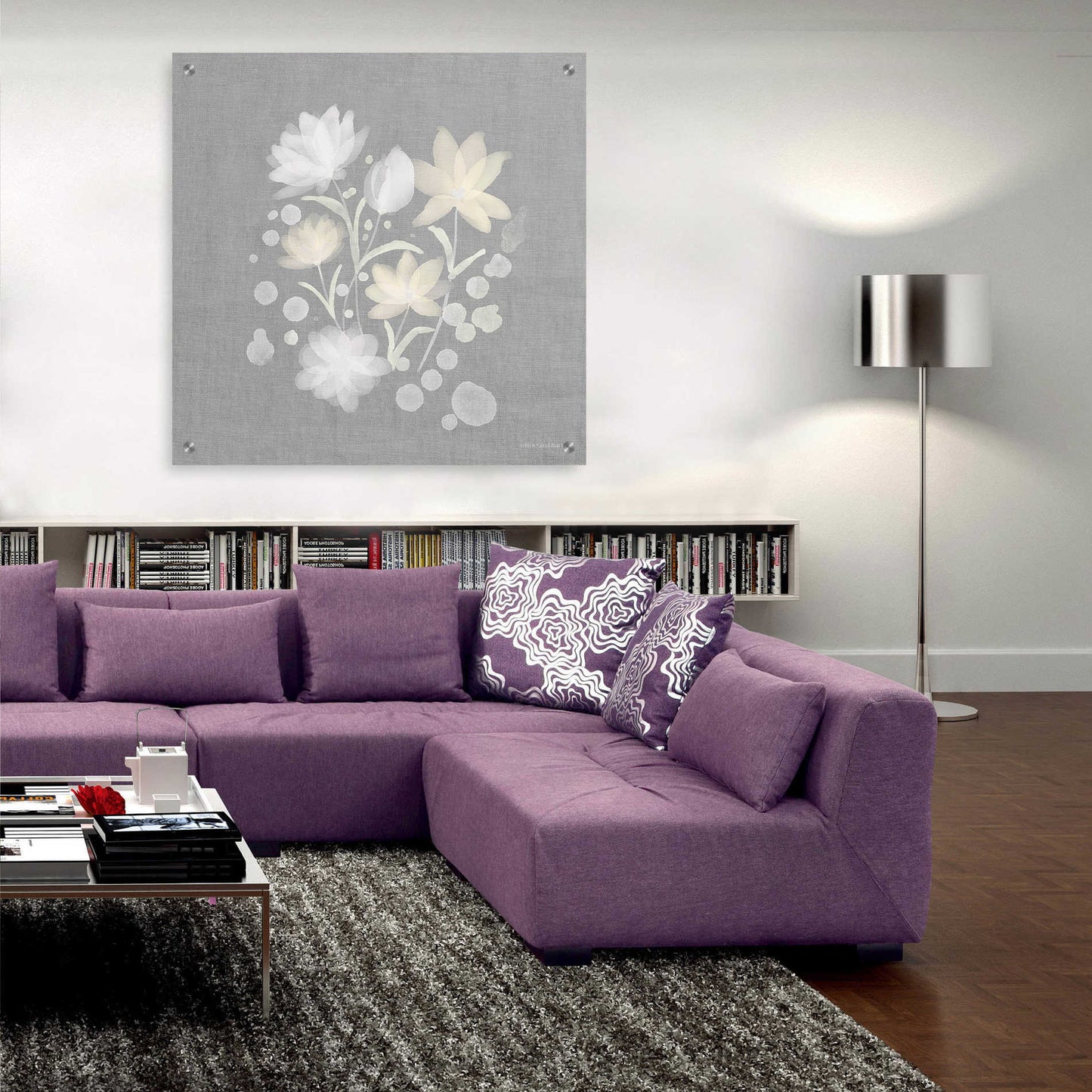 Epic Art 'Flower Bunch on Linen II' by Bluebird Barn, Acrylic Glass Wall Art,36x36