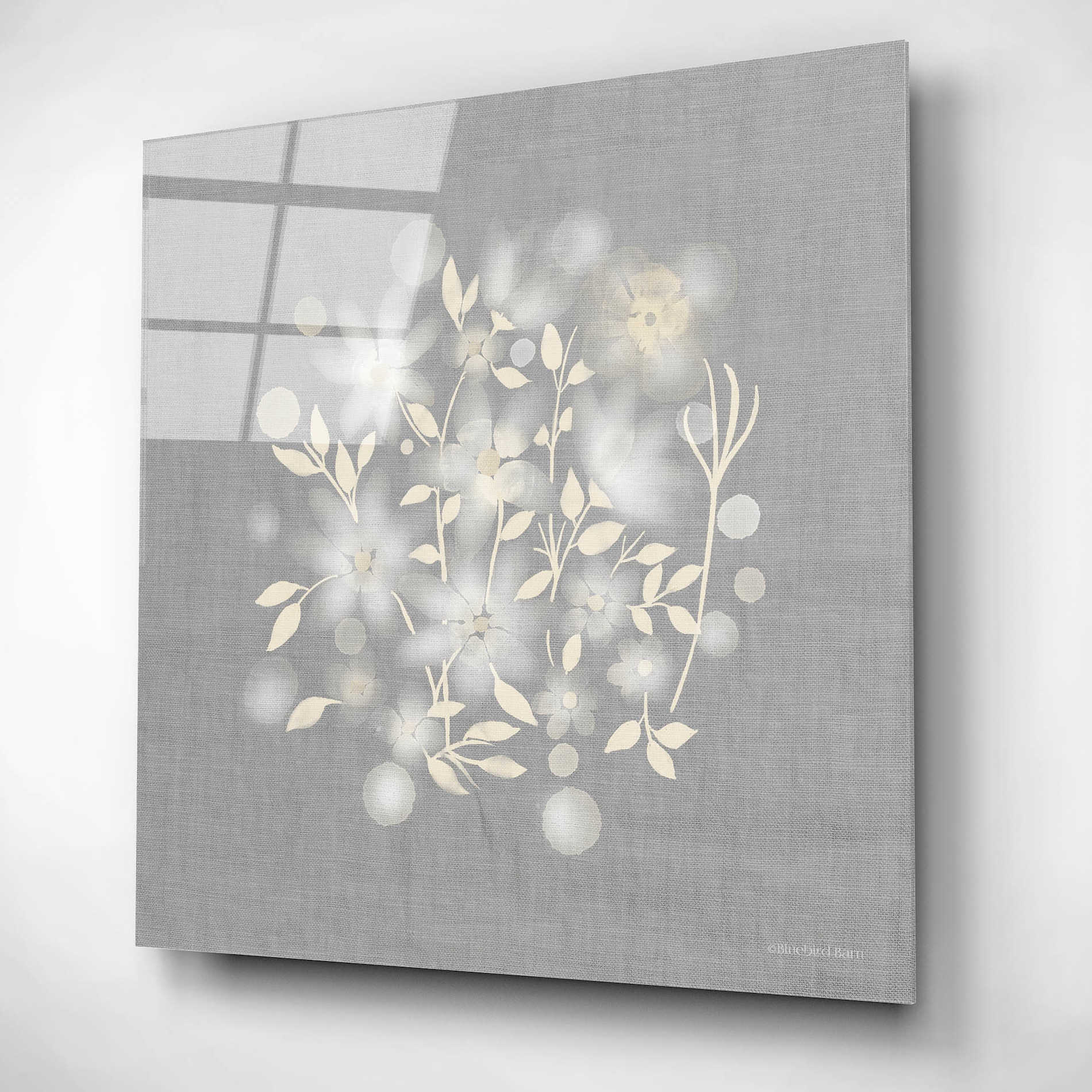 Epic Art 'Flower Bunch on Linen III' by Bluebird Barn, Acrylic Glass Wall Art,12x12