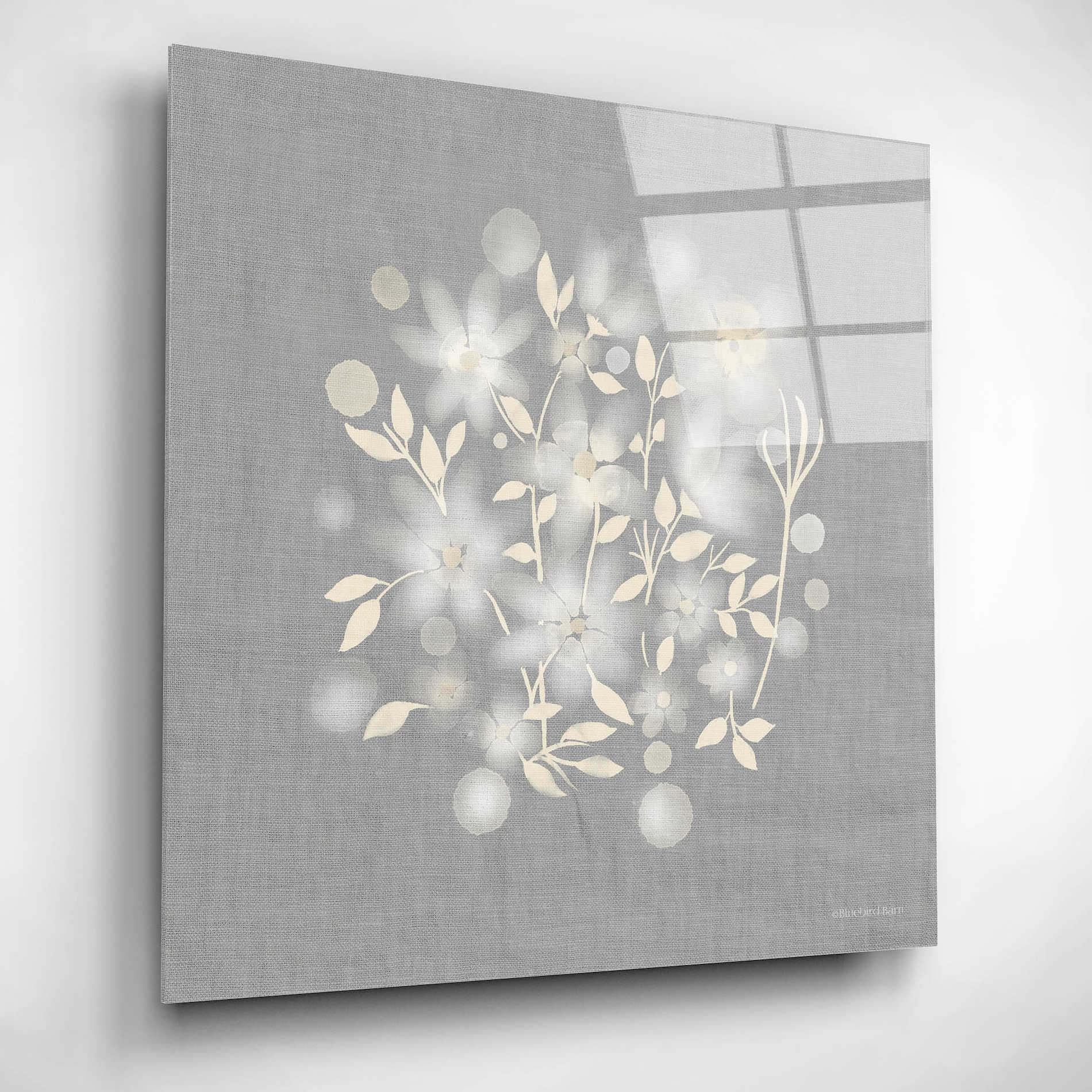 Epic Art 'Flower Bunch on Linen III' by Bluebird Barn, Acrylic Glass Wall Art,12x12