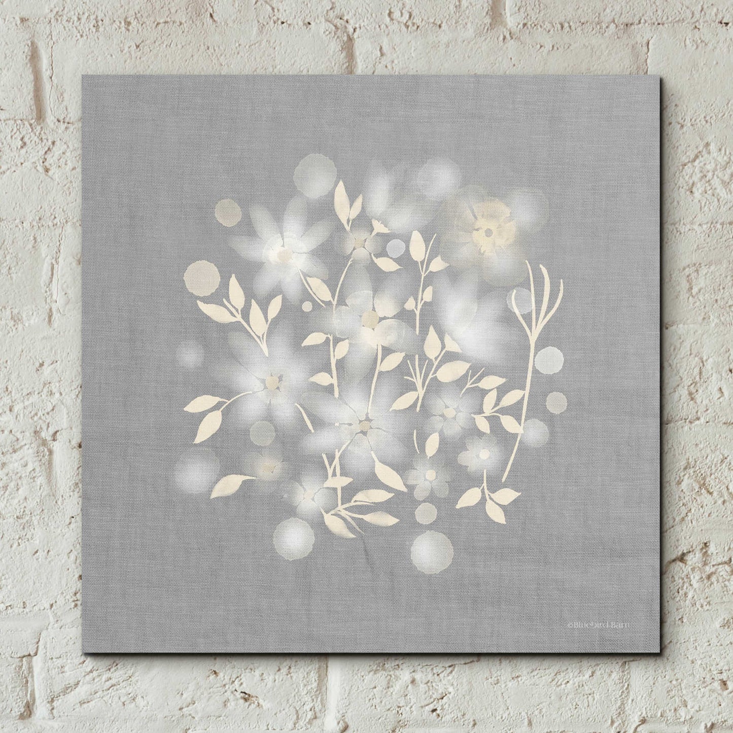 Epic Art 'Flower Bunch on Linen III' by Bluebird Barn, Acrylic Glass Wall Art,12x12