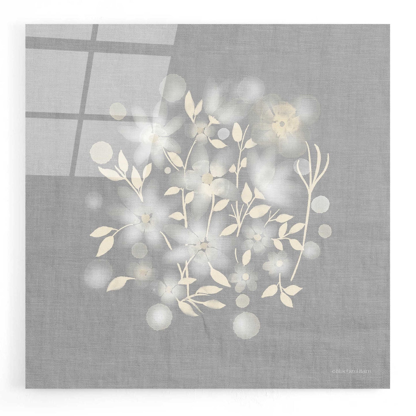 Epic Art 'Flower Bunch on Linen III' by Bluebird Barn, Acrylic Glass Wall Art,12x12